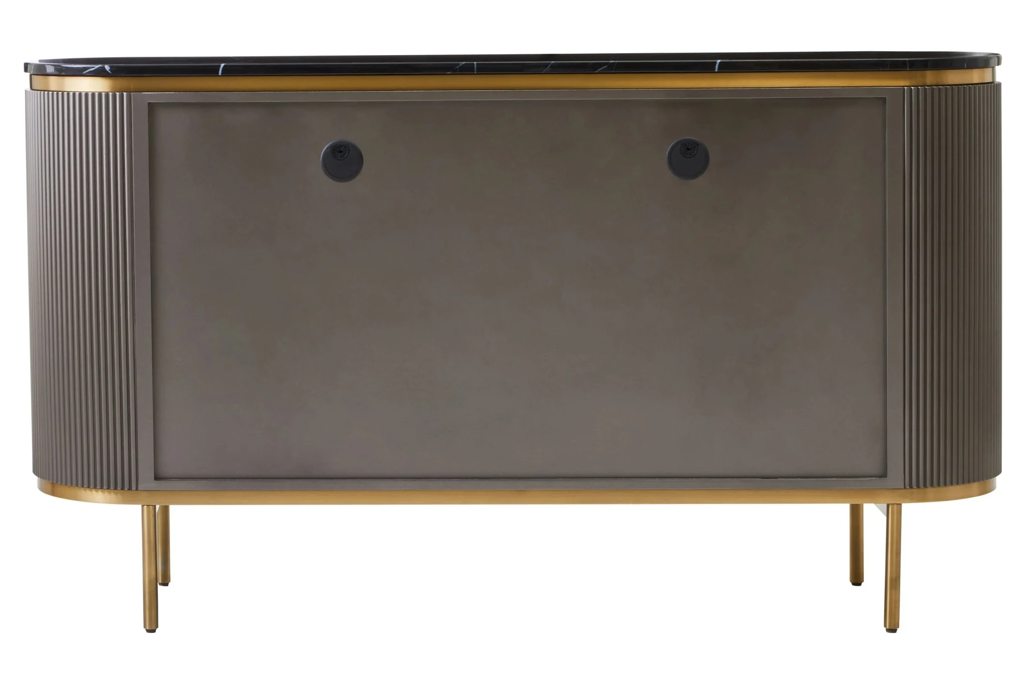 Dervio Grey Four Door Sideboard with Black Marble Top - Bookcases & shelving, photo 7 of 8