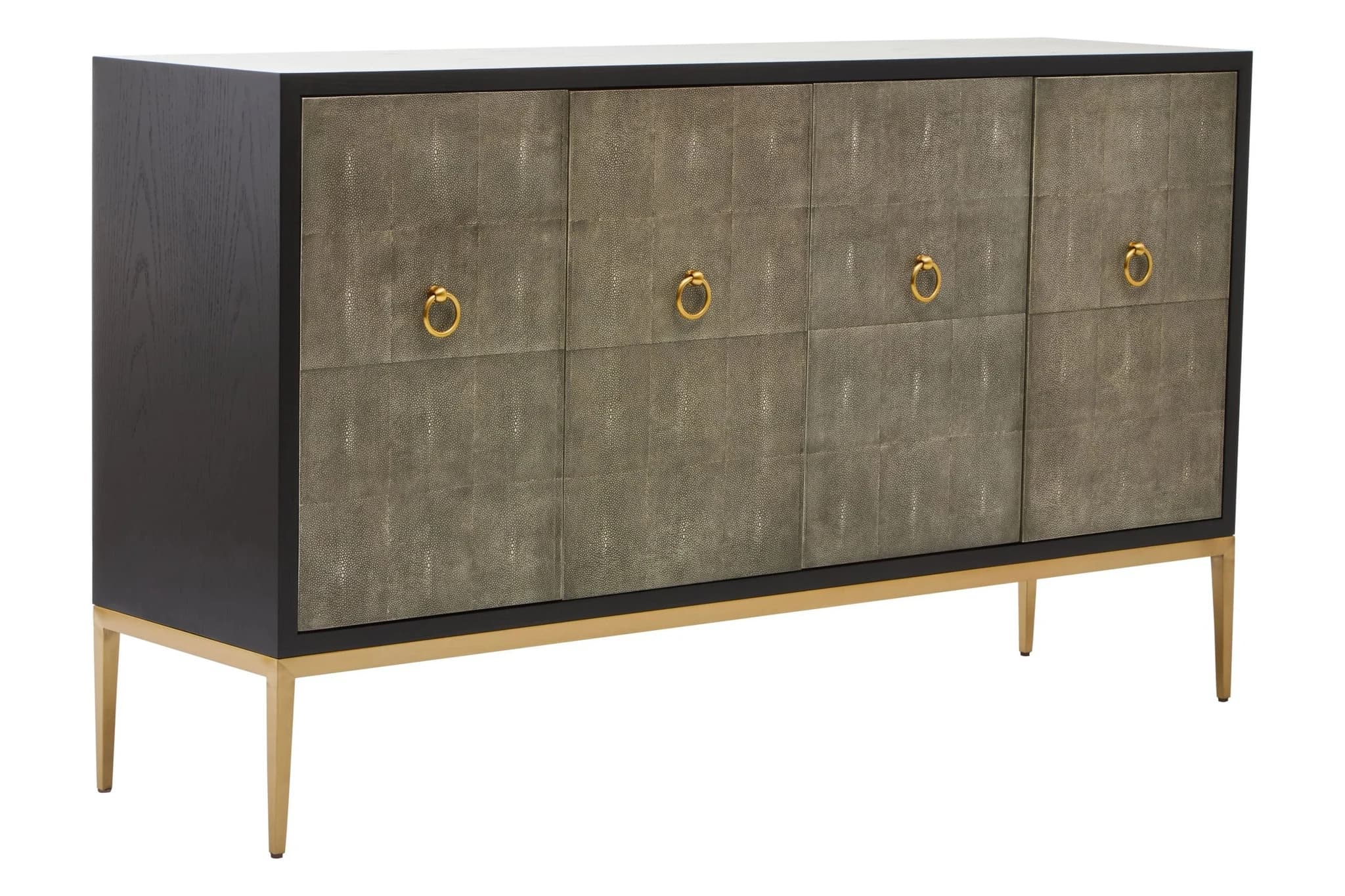 Deruta Grey Shagreen Effect 4 Door Sideboard - Bookcases & shelving, photo 8 of 8