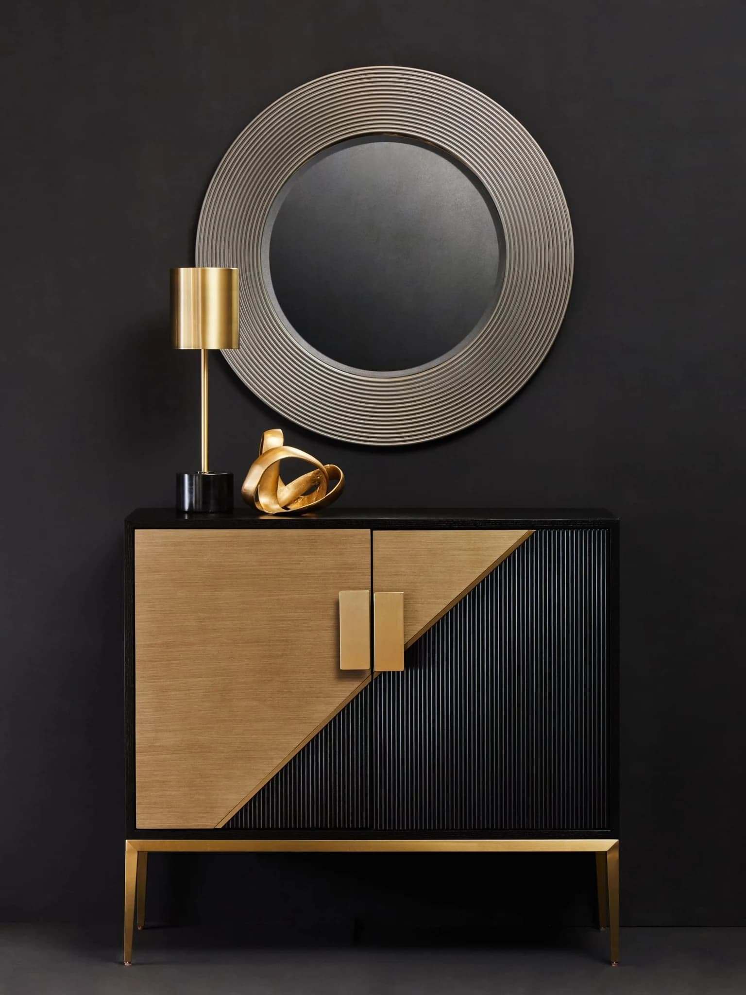 Davoli Black and Gold Two Door Sideboard - Bookcases & shelving, photo 5 of 8