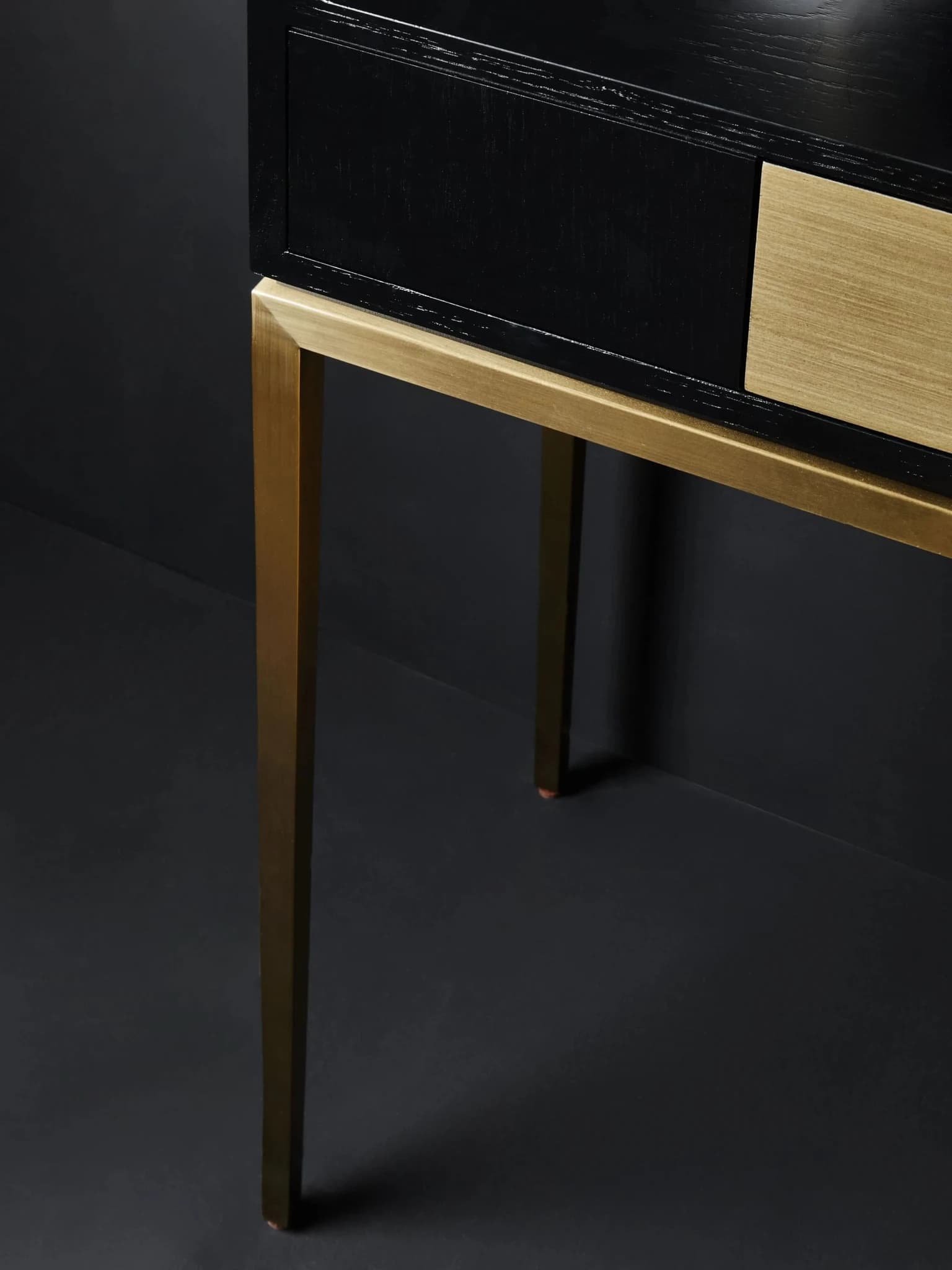 Davoli Black and Gold Console Table with 1 Drawer - Tables, photo 4 of 8