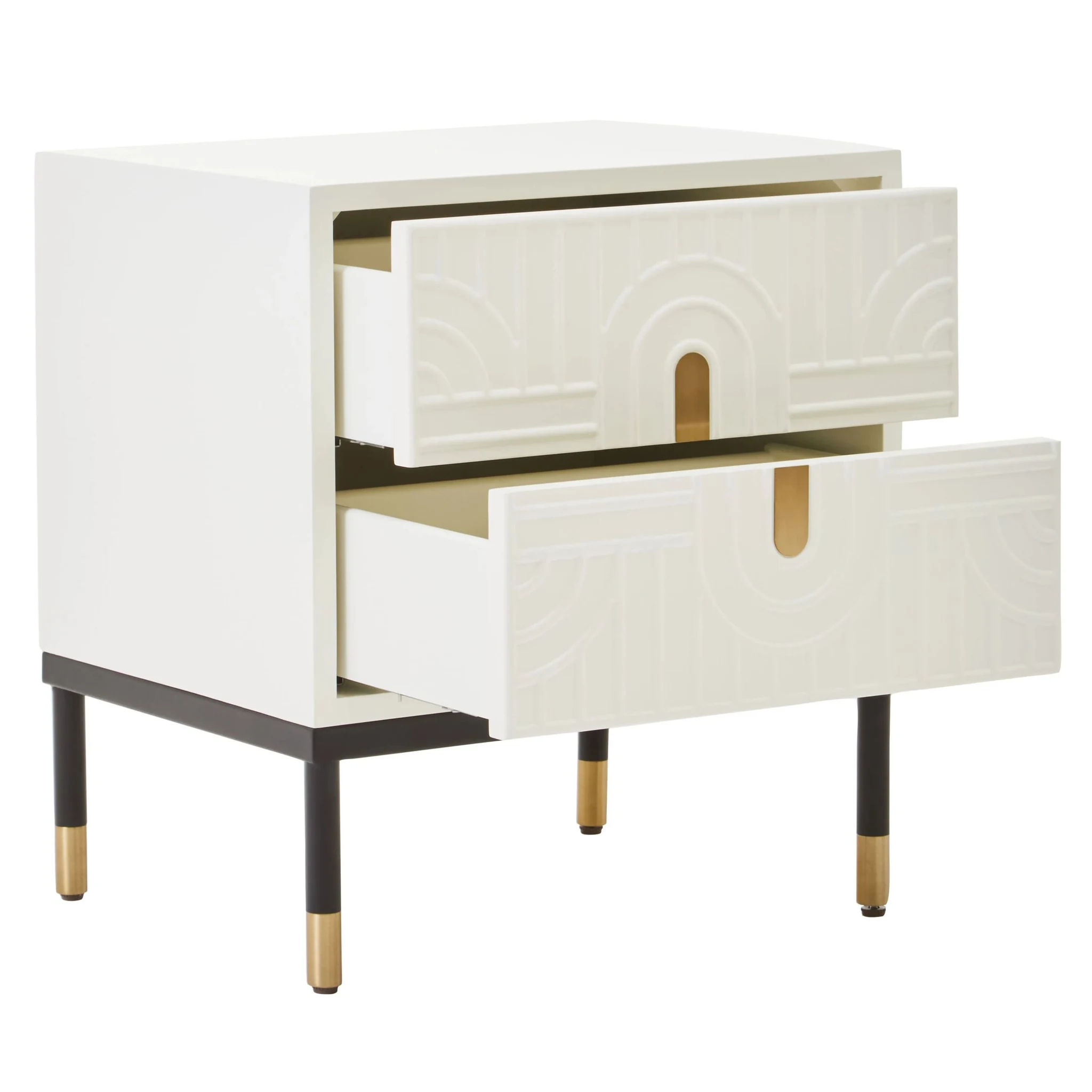 Danta Off White 2 Drawer Side Table - Tables, photo 8 of 8