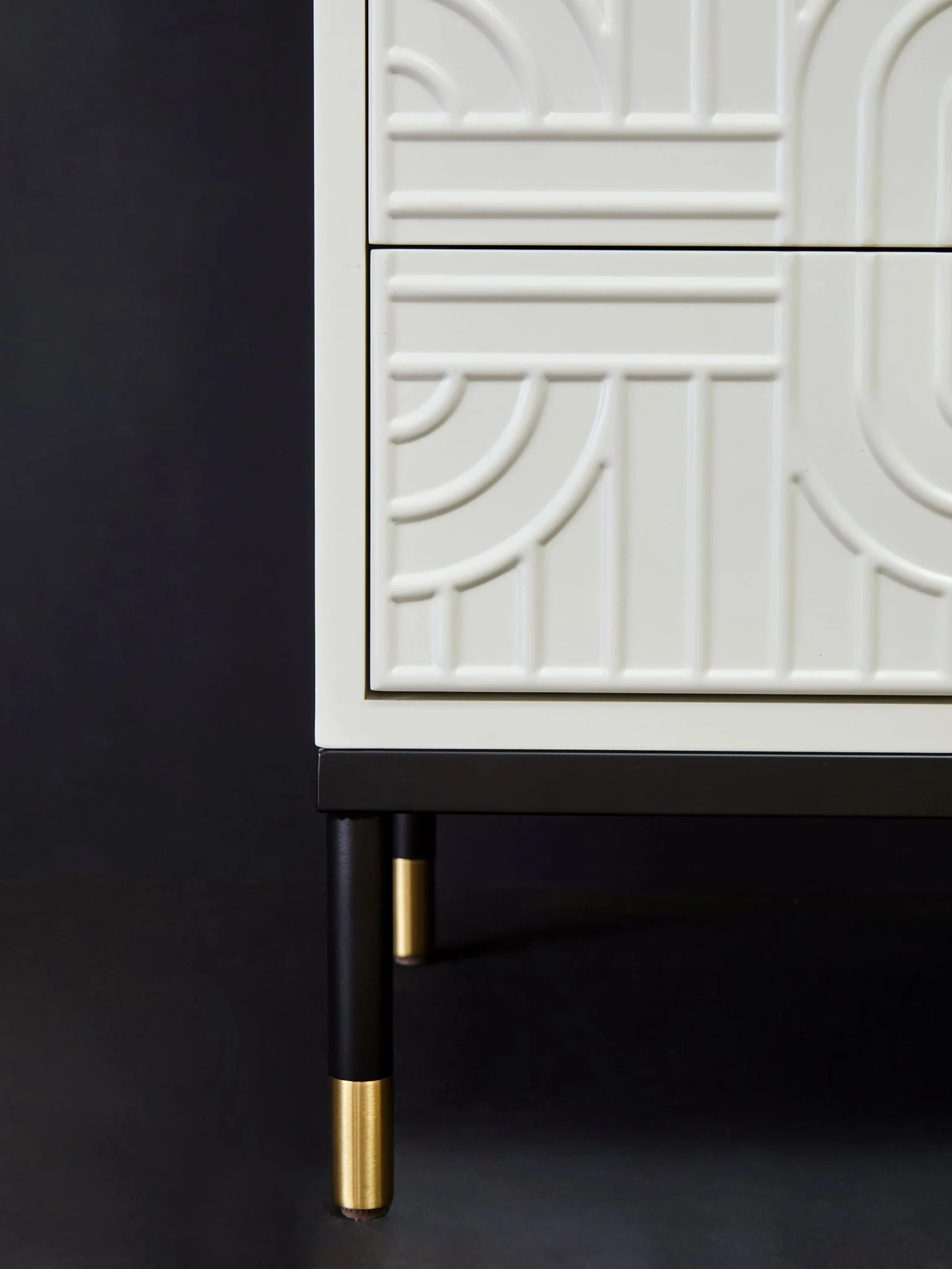 Danta Off White 2 Drawer Side Table - Tables, photo 4 of 8