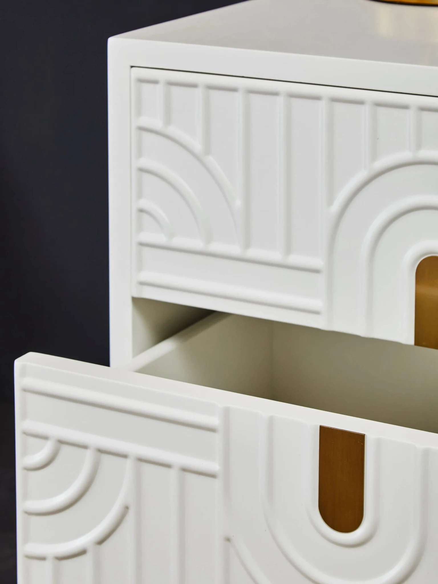 Danta Off White 2 Drawer Side Table - Tables, photo 3 of 8