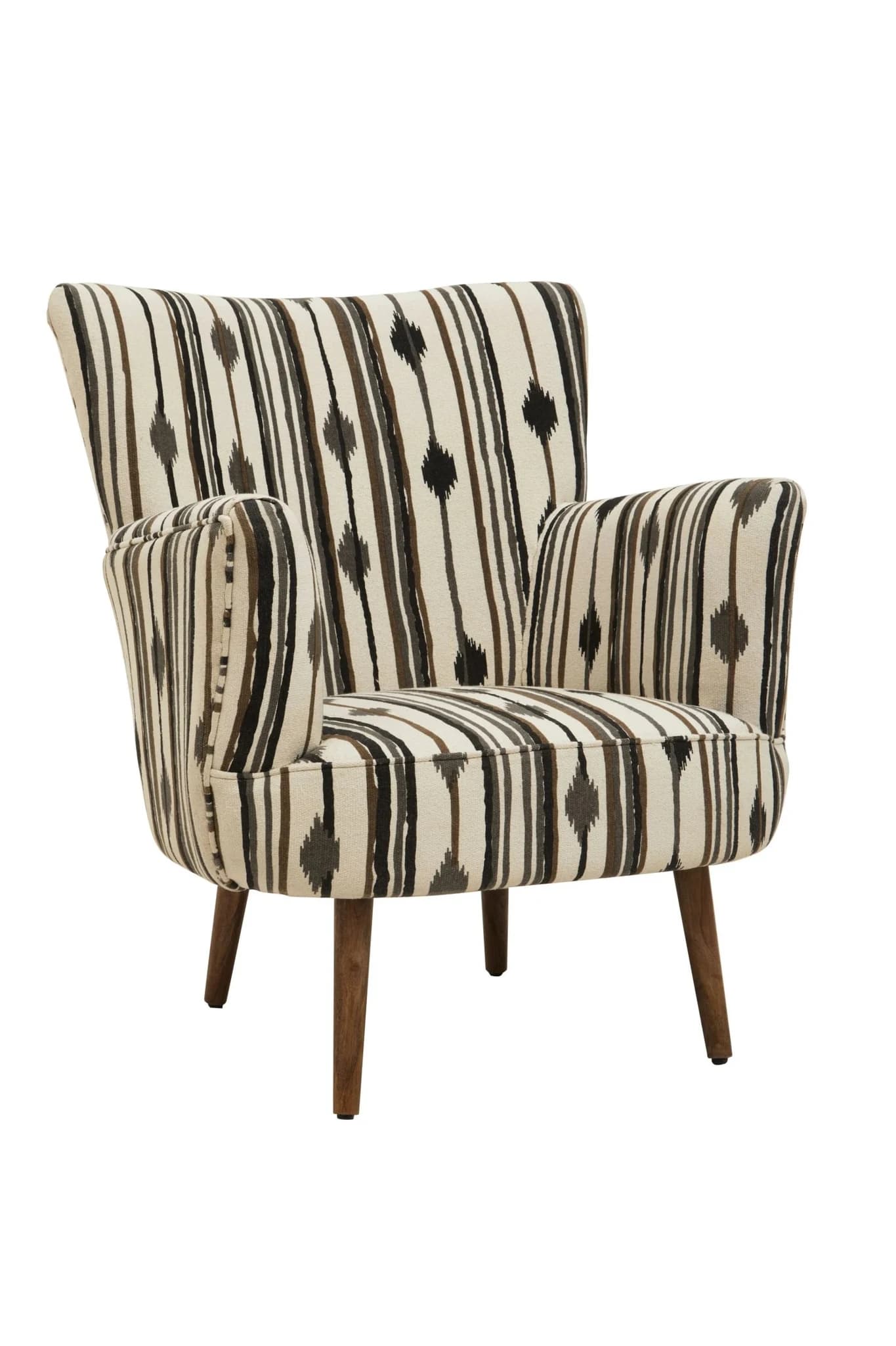 Cefena Black and White Chair With Flared Arms - Seating, photo 8 of 8