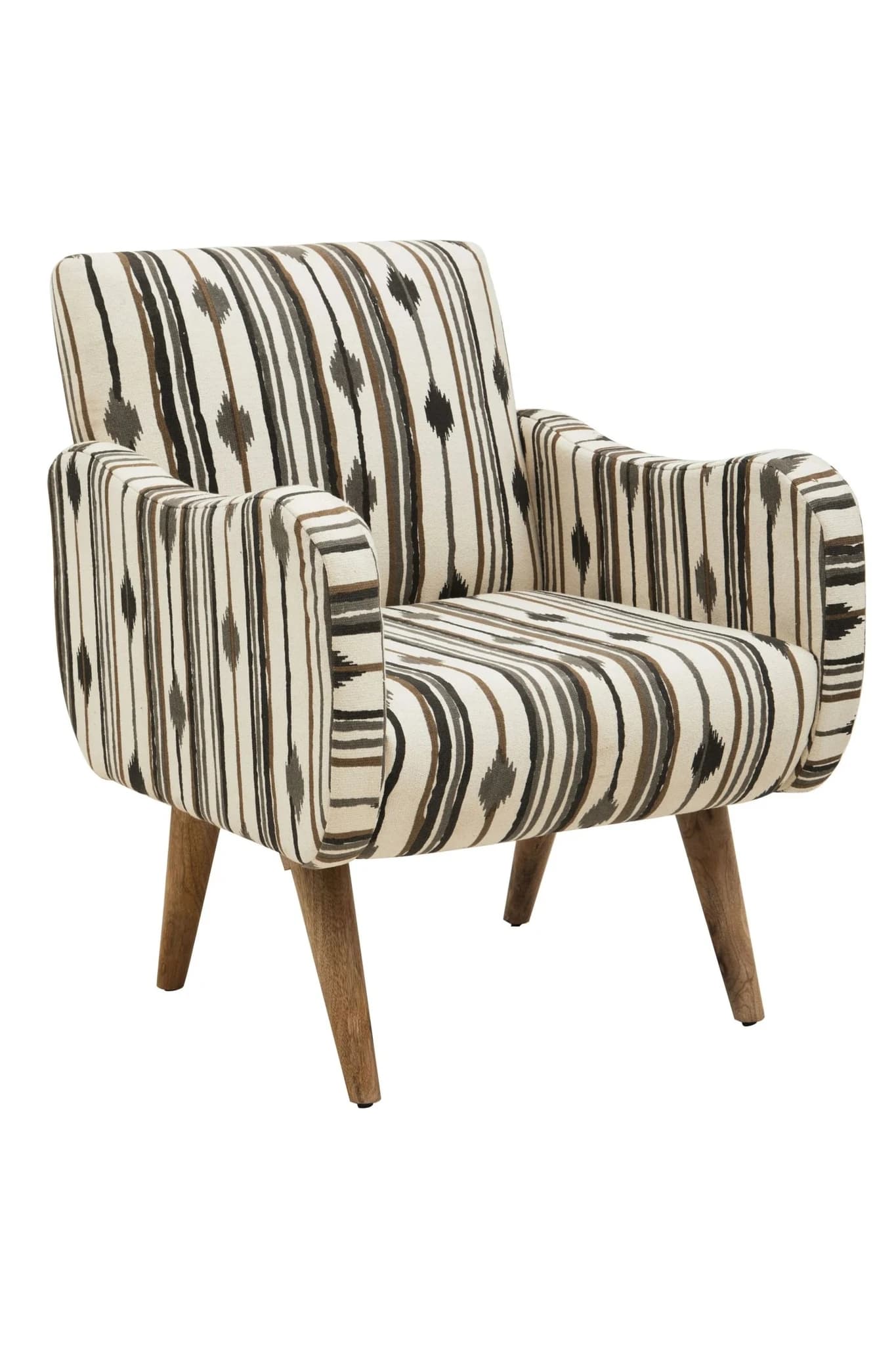 Cefena Black and White Ikat Design Accent Chair - Seating, photo 7 of 8