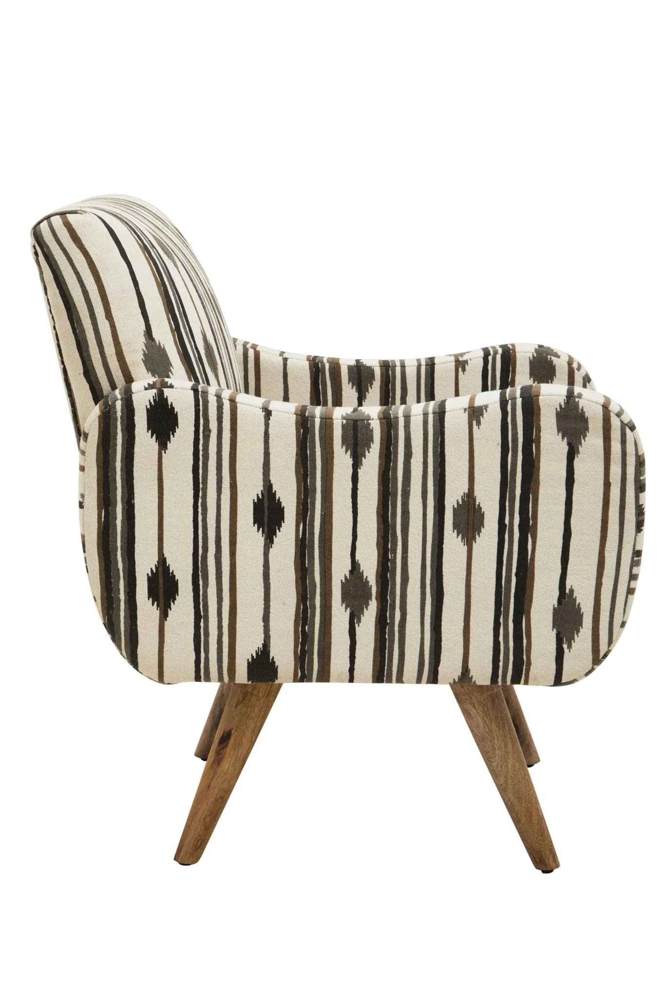 Cefena Black and White Ikat Design Accent Chair - Seating, photo 6 of 8