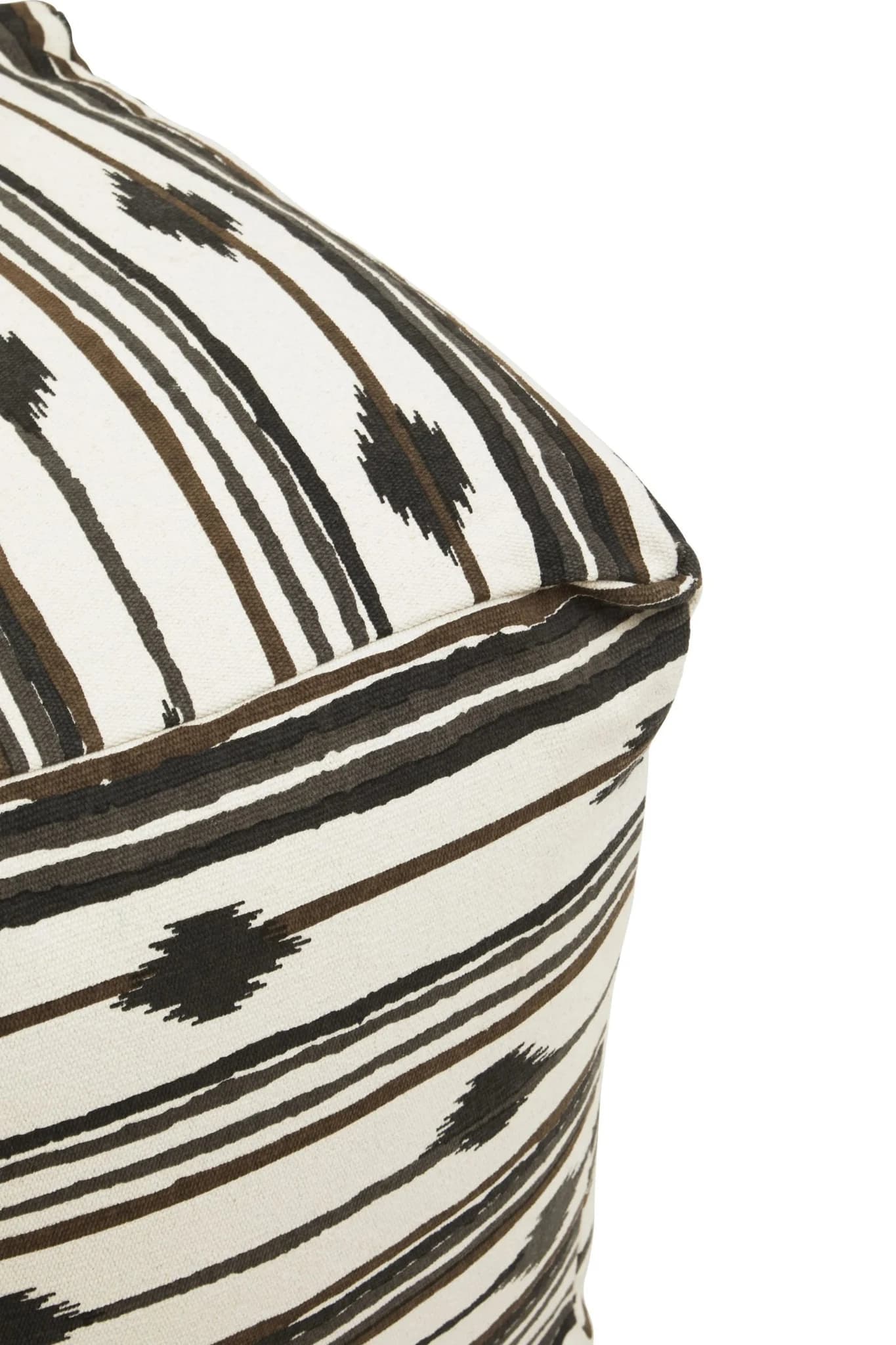 Cefena Black and White Ikat Square Pouffe - Decorative, photo 8 of 8