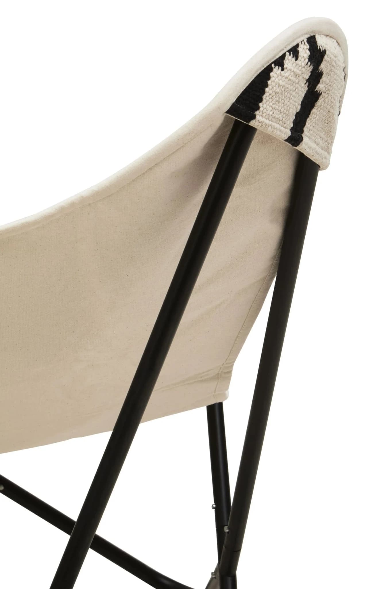 Cefena Black and White Kilim Pattern Butterfly Chair - Seating, photo 6 of 8