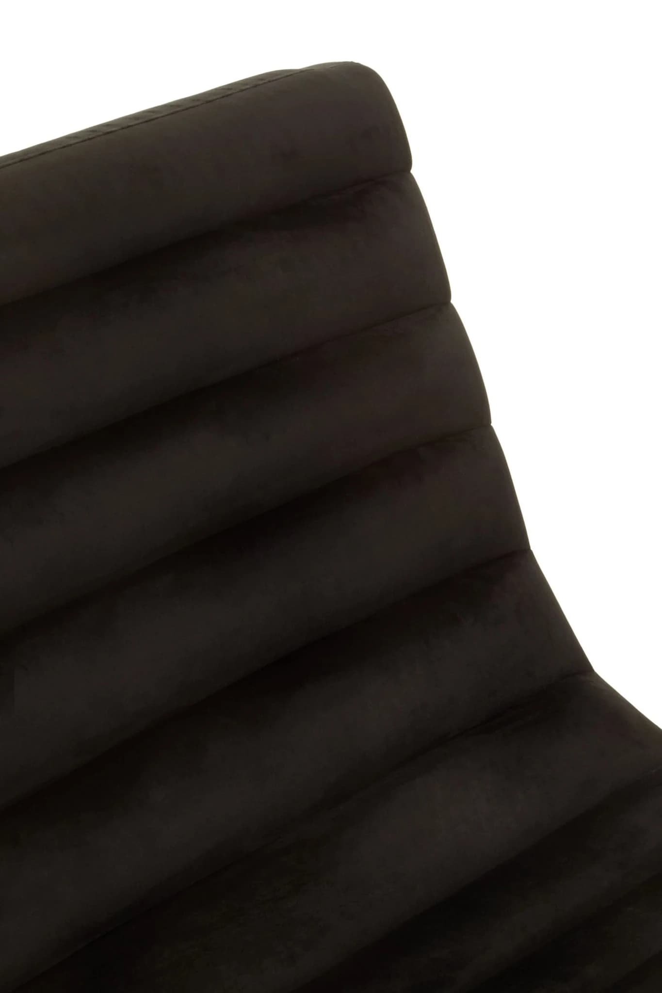 Vogue Black Velvet and Gold Curving Profile Lounge Chair - Seating, photo 8 of 8