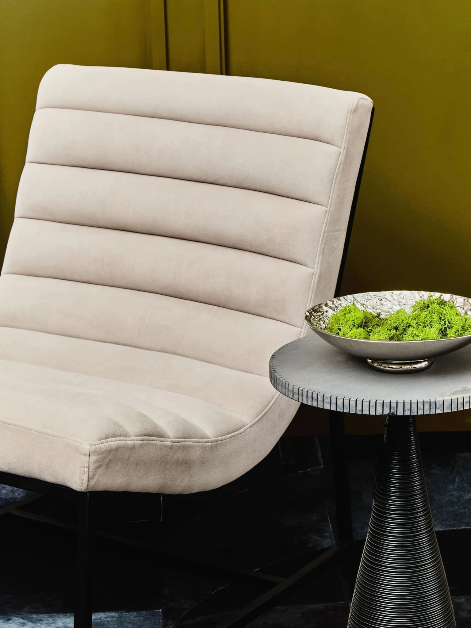 Vogue Ivory Velvet Lounge Chair - Seating, photo 3 of 8