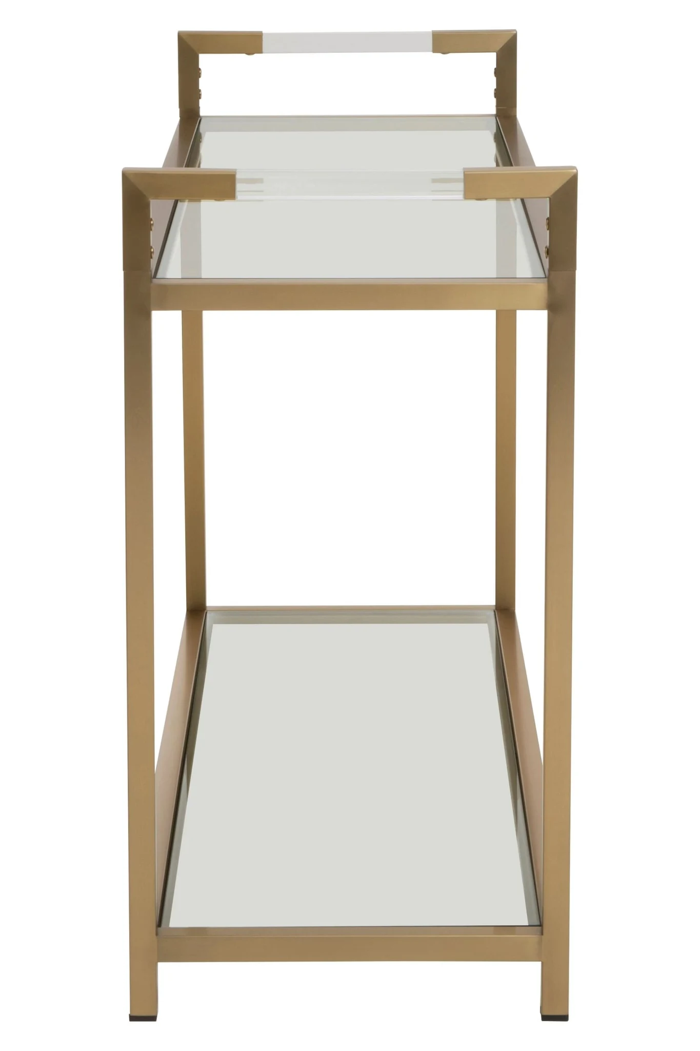 Vogue 2 Tier Glass Console Table with Matt Gold Frame - Tables, photo 2 of 8