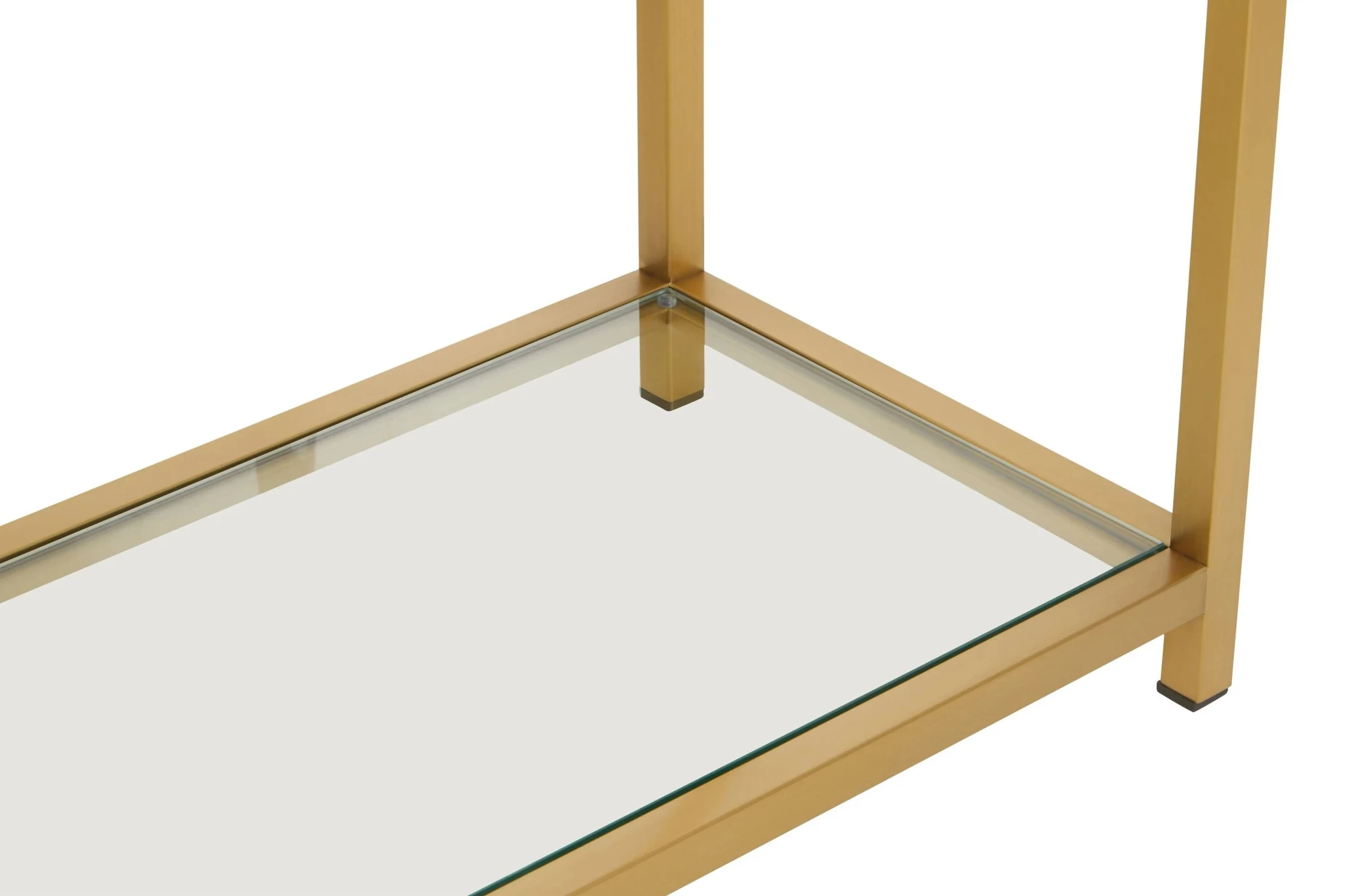 Vogue 2 Tier Glass Console Table with Matt Gold Frame - Tables, photo 6 of 8