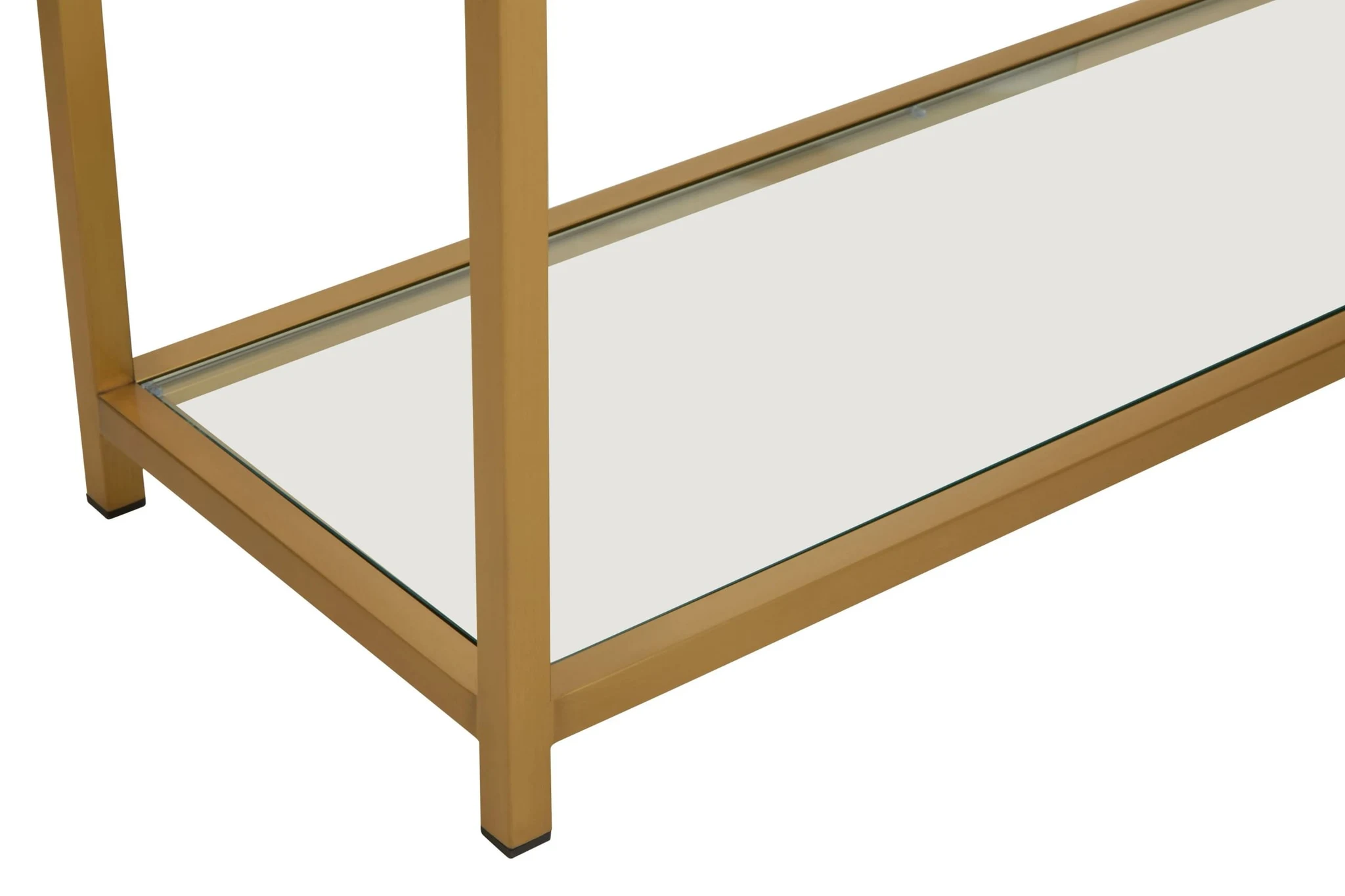 Vogue 2 Tier Glass Console Table with Matt Gold Frame - Tables, photo 5 of 8