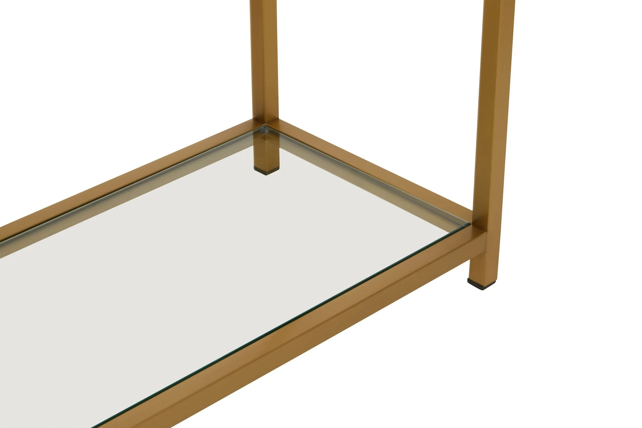 Vogue 2 Tier Glass Console Table with Matt Gold Frame - Tables, photo 4 of 8