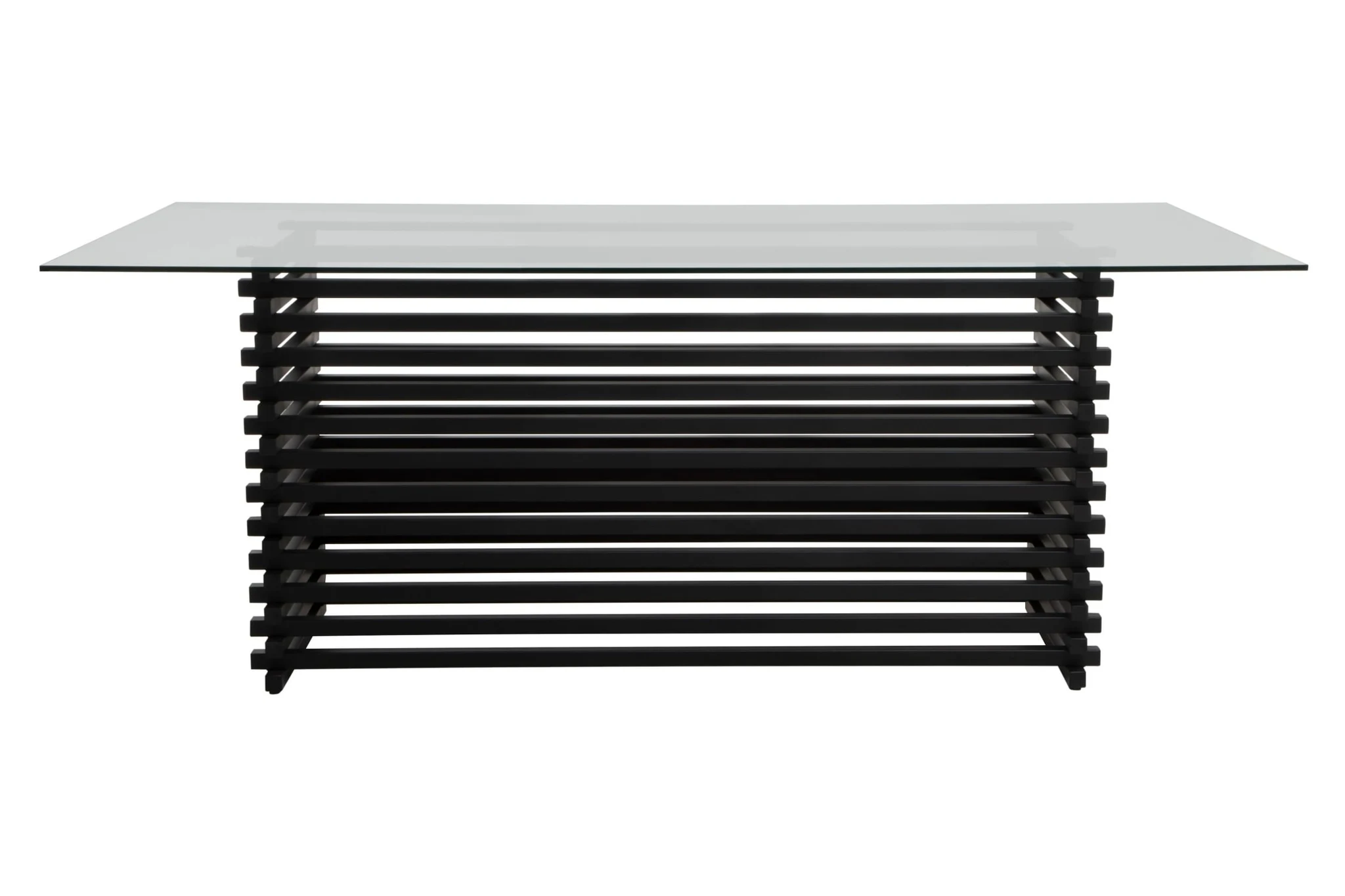 Vogue Rectangular Glass Dining Table with Matte Black Base - Tables, photo 3 of 8