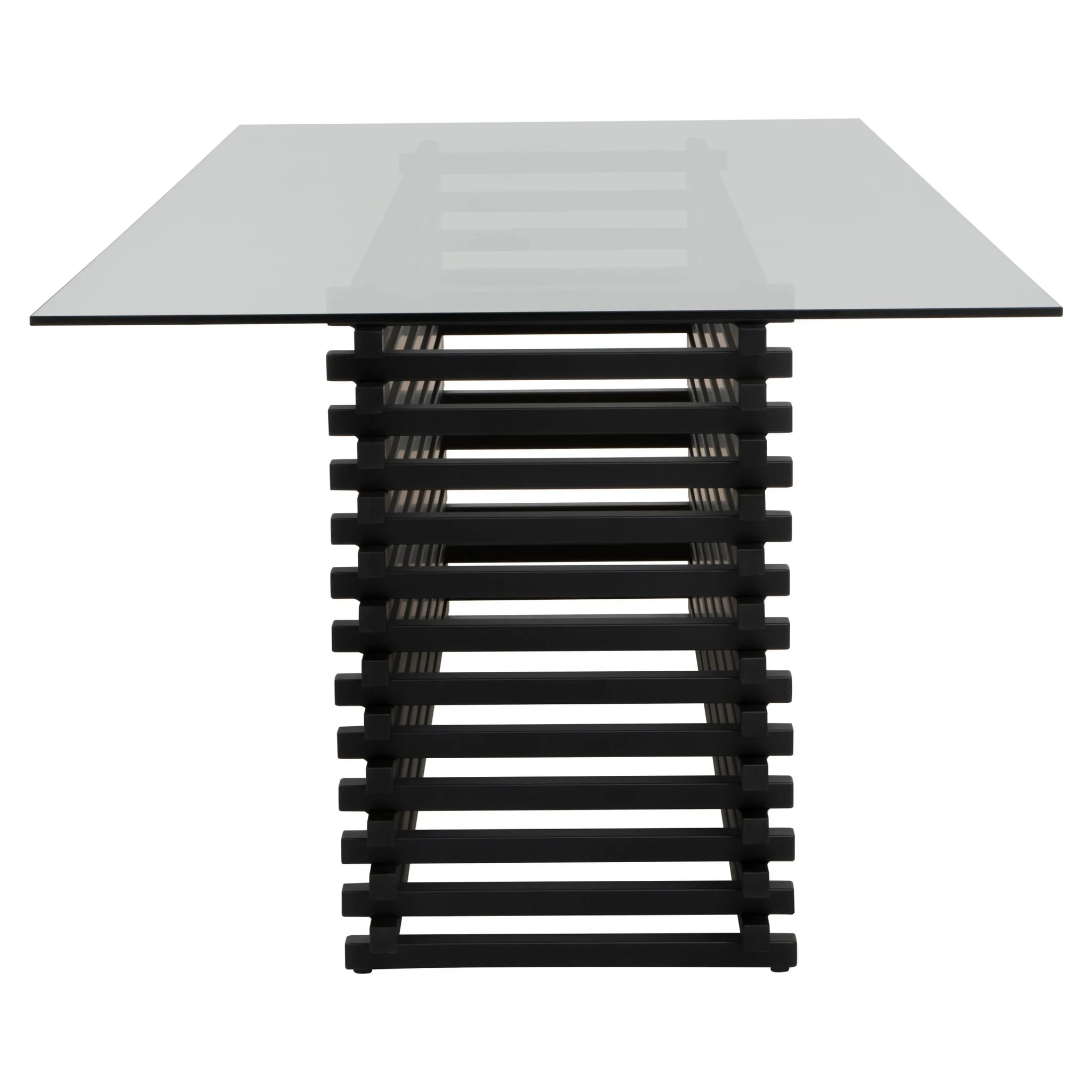 Vogue Rectangular Glass Dining Table with Matte Black Base - Tables, photo 2 of 8