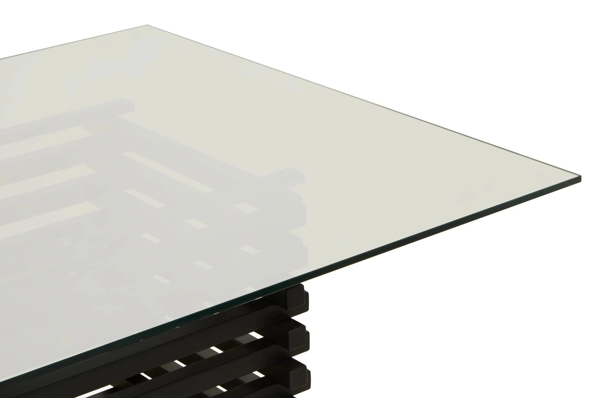 Vogue Rectangular Glass Dining Table with Matte Black Base - Tables, photo 7 of 8