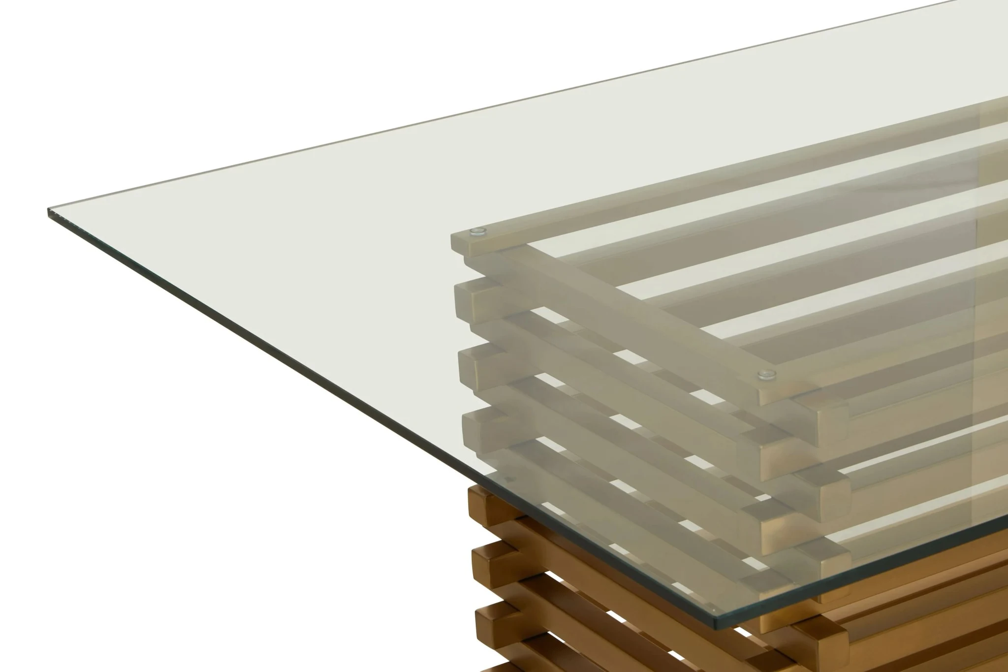 Vogue Rectangular Glass Dining Table with Matt Gold Base - Tables, photo 7 of 7