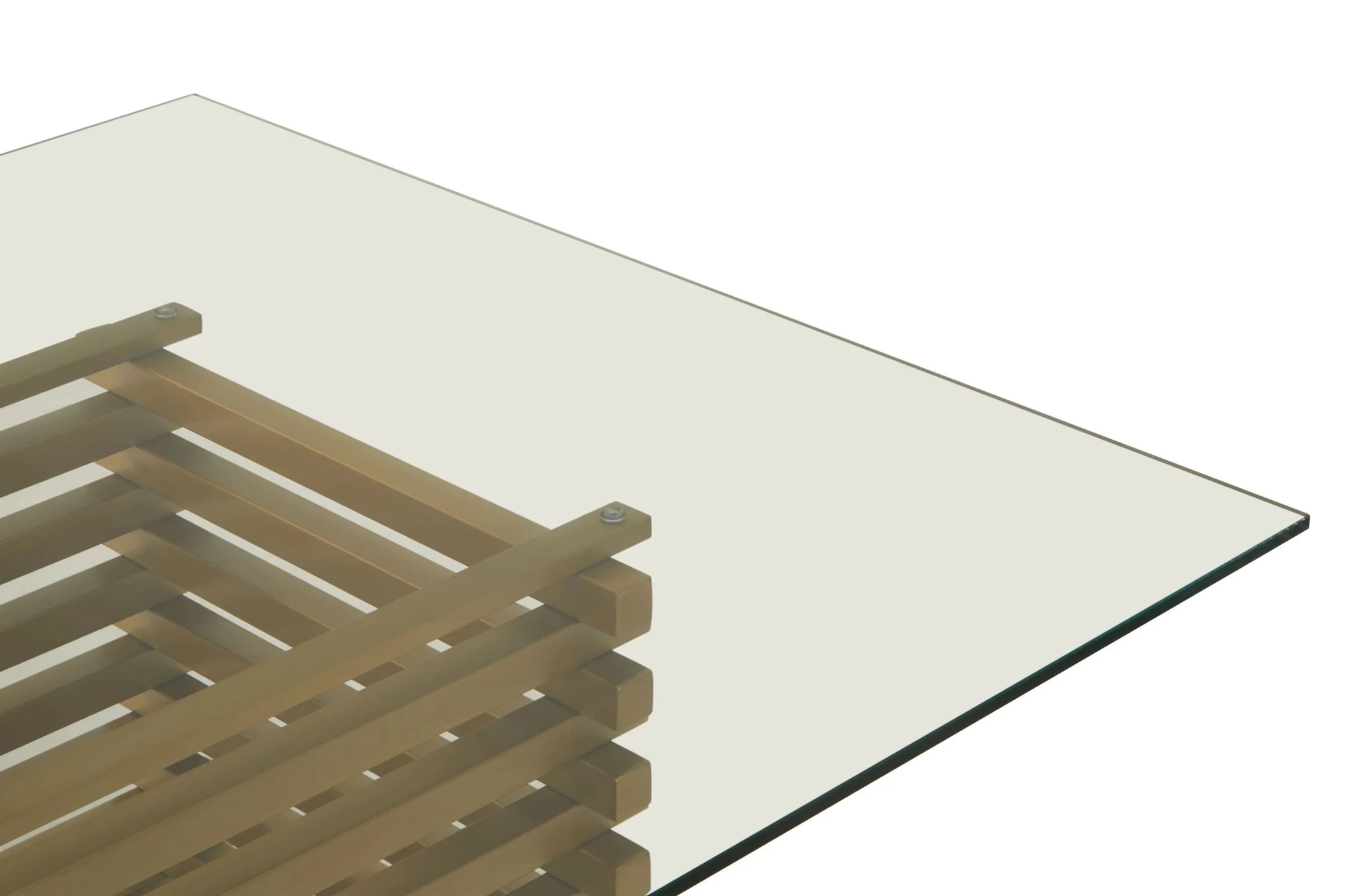 Vogue Rectangular Glass Dining Table with Matt Gold Base - Tables, photo 6 of 7