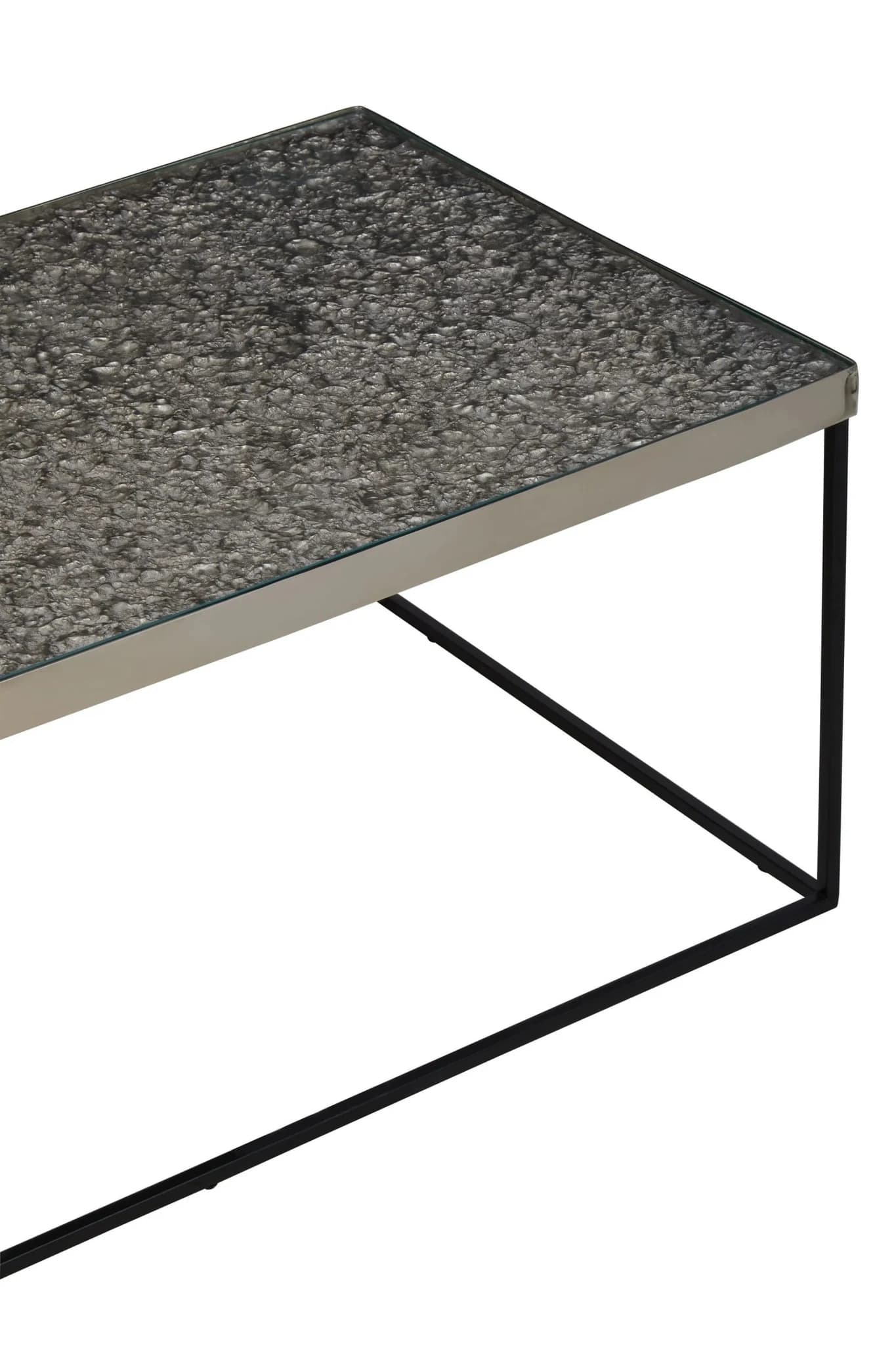 Akola Silver Finish Textured Coffee Table - Tables, photo 5 of 6