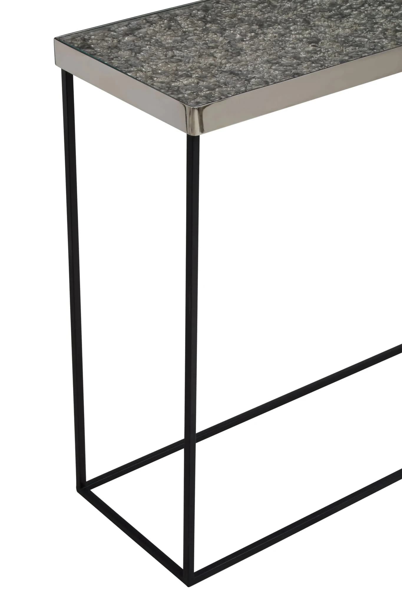 Akola Silver Finish Textured Console Table - Tables, photo 6 of 6