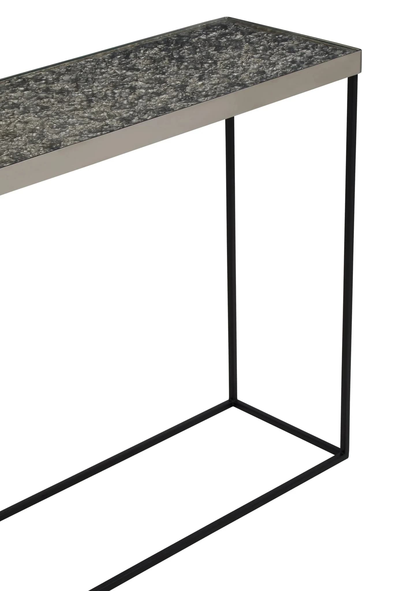 Akola Silver Finish Textured Console Table - Tables, photo 5 of 6