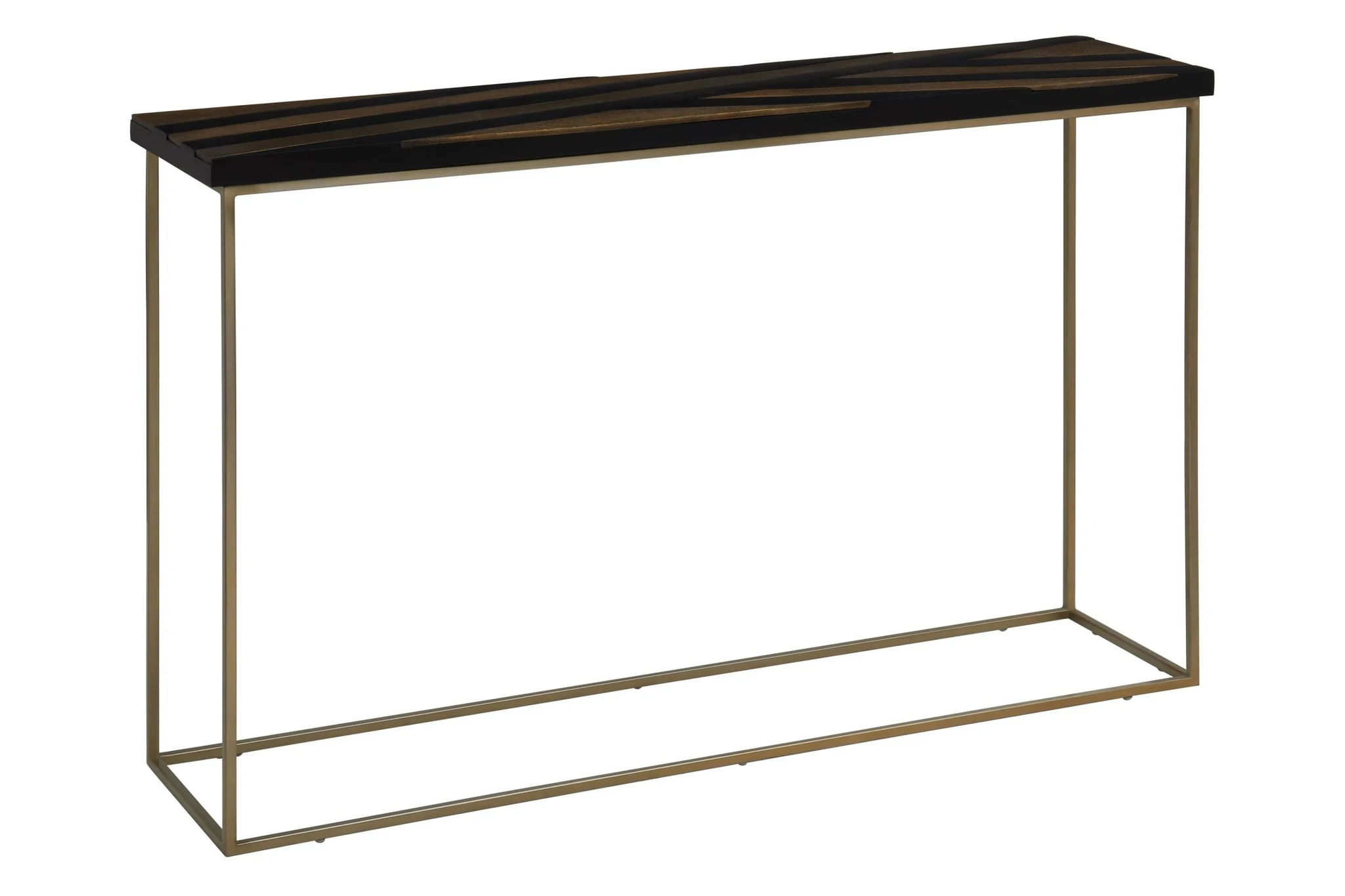Aris Black Acacia Wood with Gold Inlay Console Table - Tables, photo 4 of 8