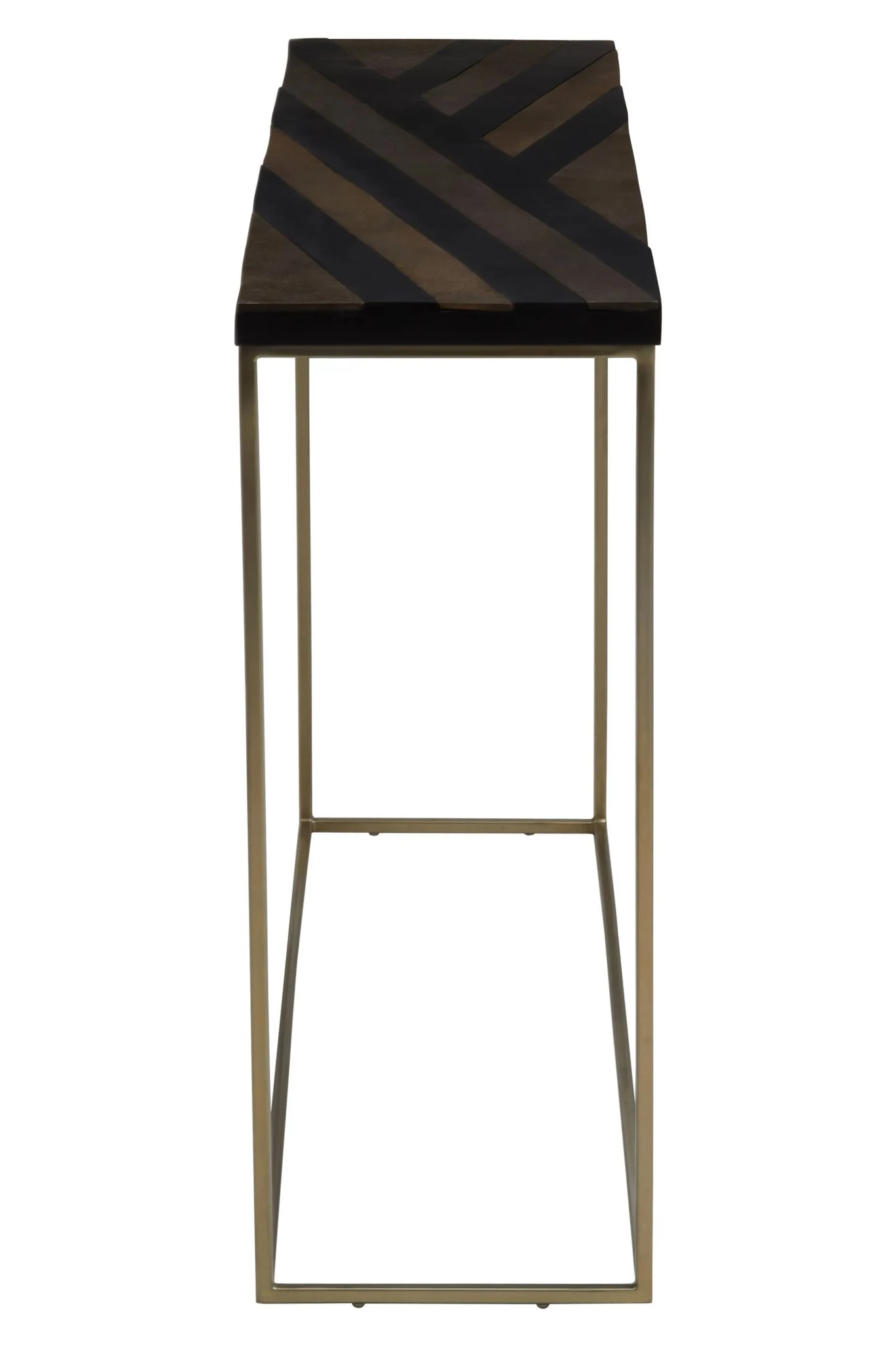 Aris Black Acacia Wood with Gold Inlay Console Table - Tables, photo 3 of 8