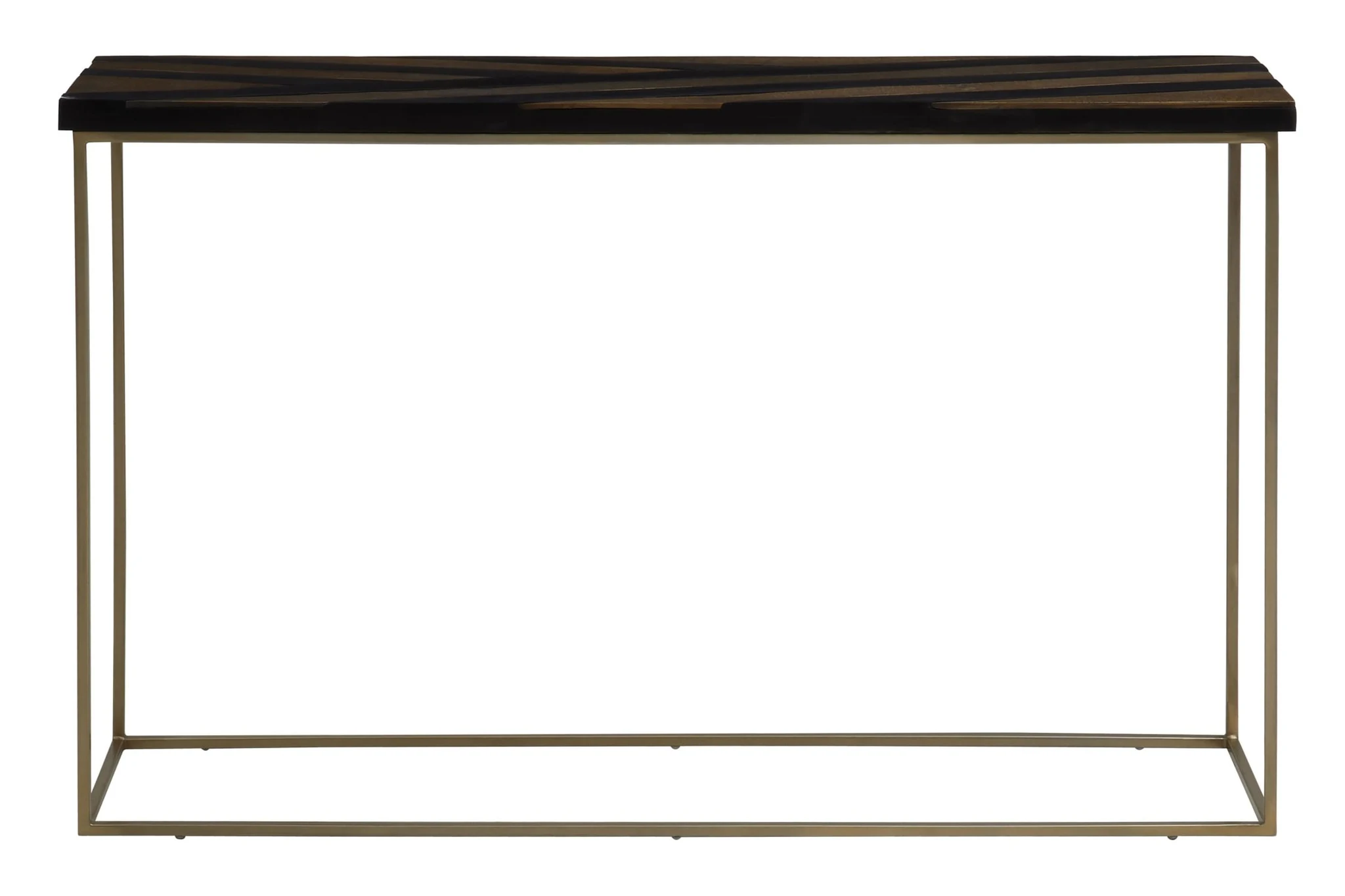 Aris Black Acacia Wood with Gold Inlay Console Table - Tables, photo 2 of 8