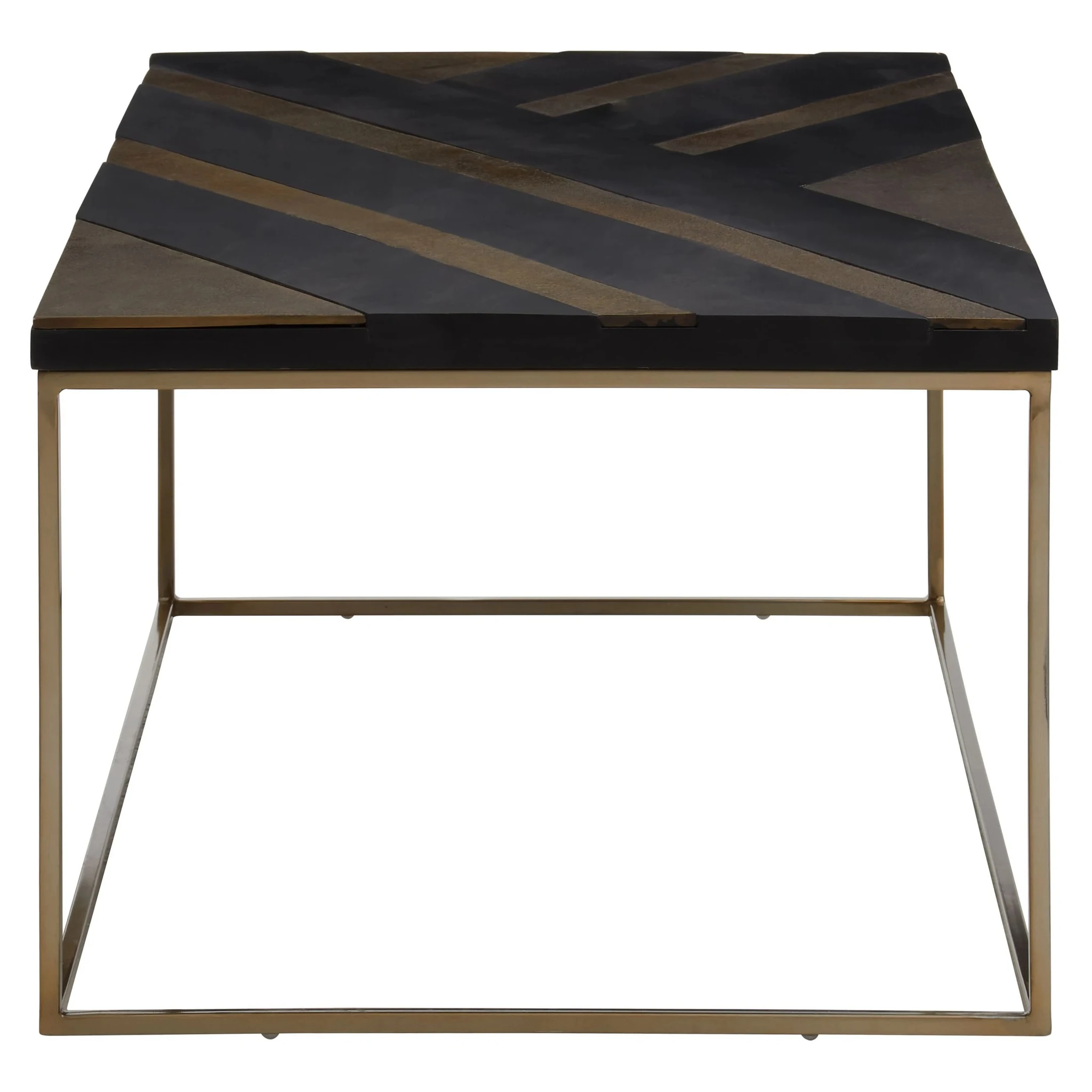 Aris Black Acacia Wood with Gold Inlay Coffee Table - Tables, photo 3 of 8