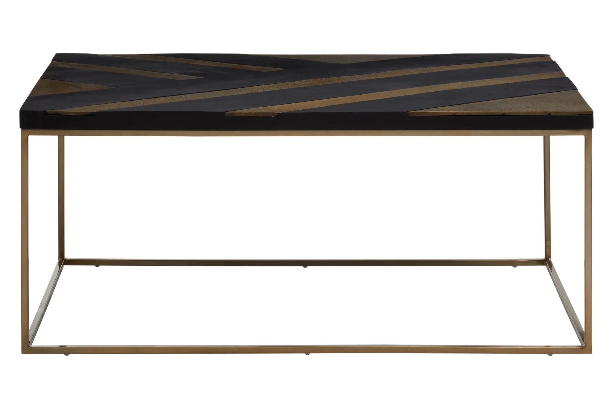 Aris Black Acacia Wood with Gold Inlay Coffee Table - Tables, photo 2 of 8