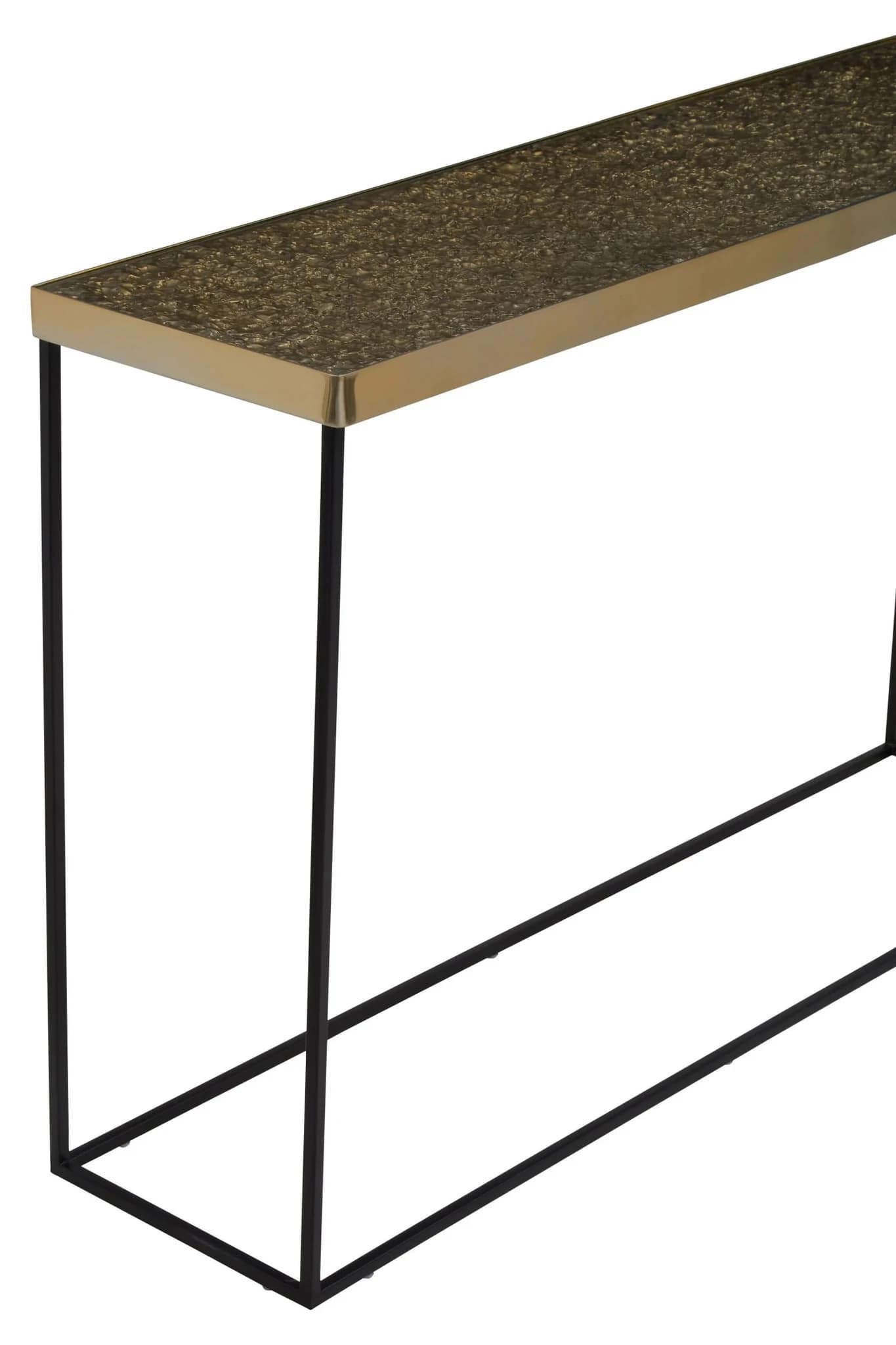 Akola Gold Finish Textured Console Table - Tables, photo 6 of 6