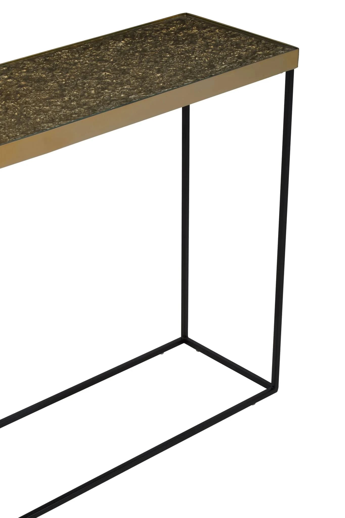 Akola Gold Finish Textured Console Table - Tables, photo 5 of 6