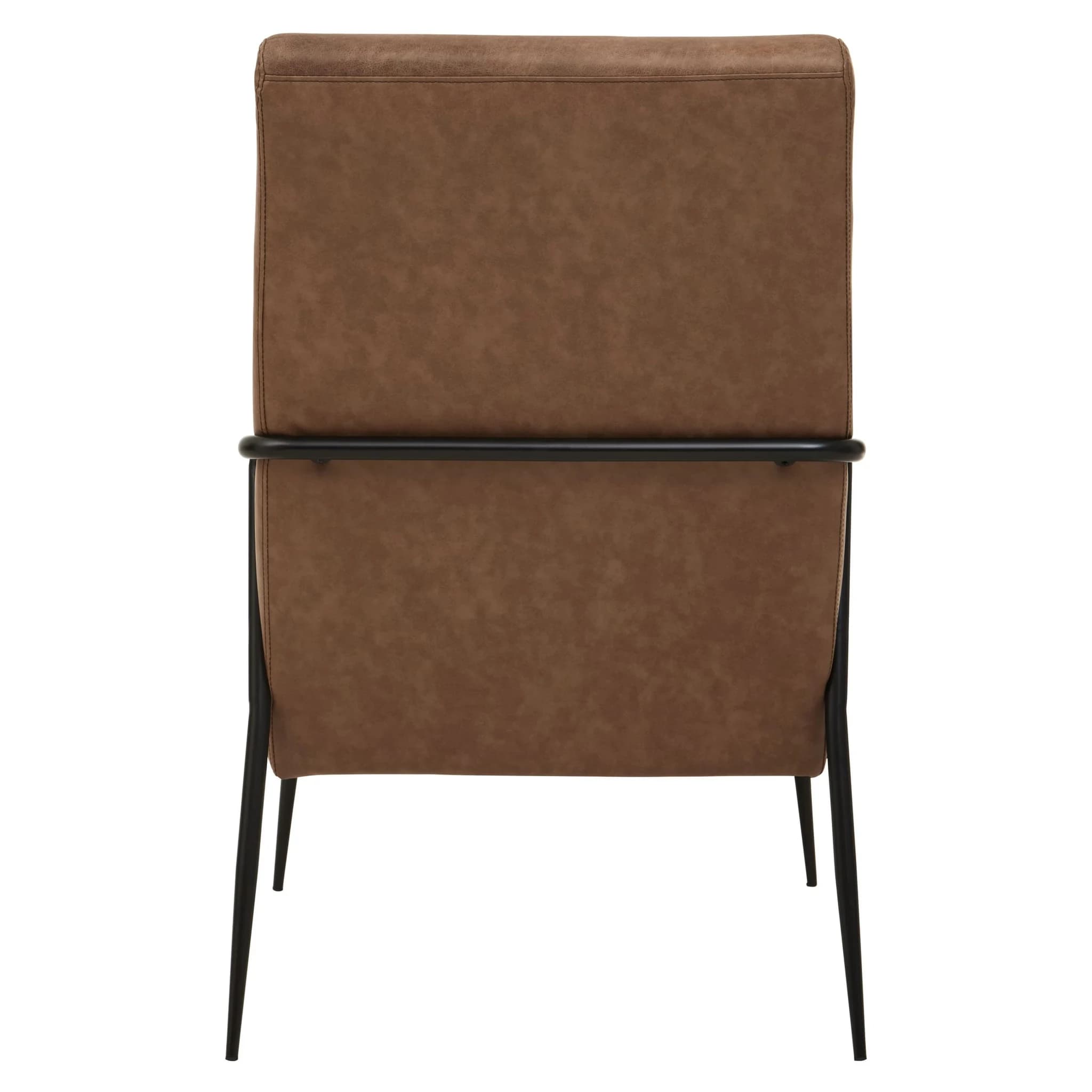 Hoxton Brown Leather Lounge Chair With Reclined Profile - Seating, photo 6 of 8