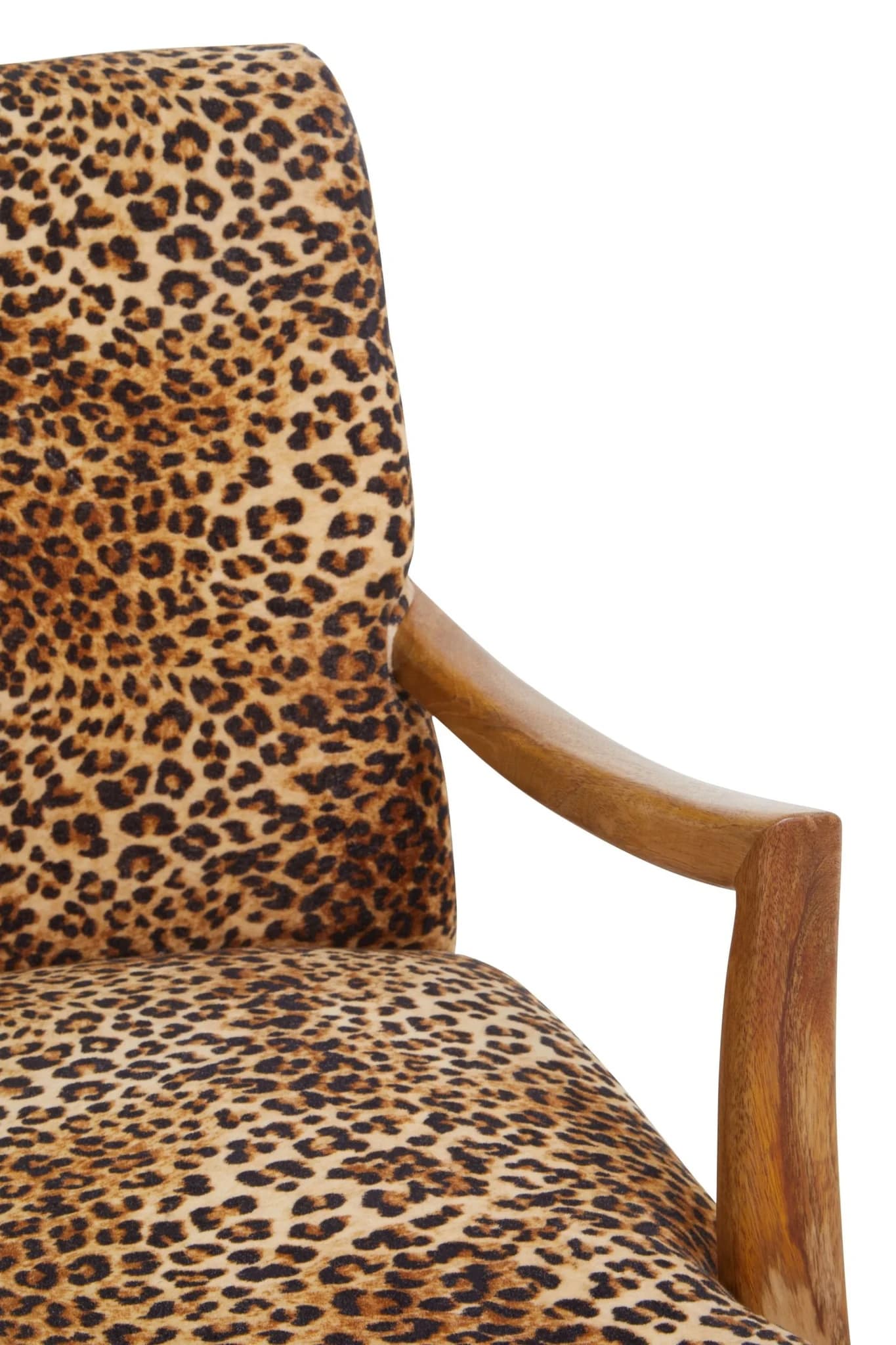 Cefena Leopard Print and Mango Wood Chair - Seating, photo 8 of 8