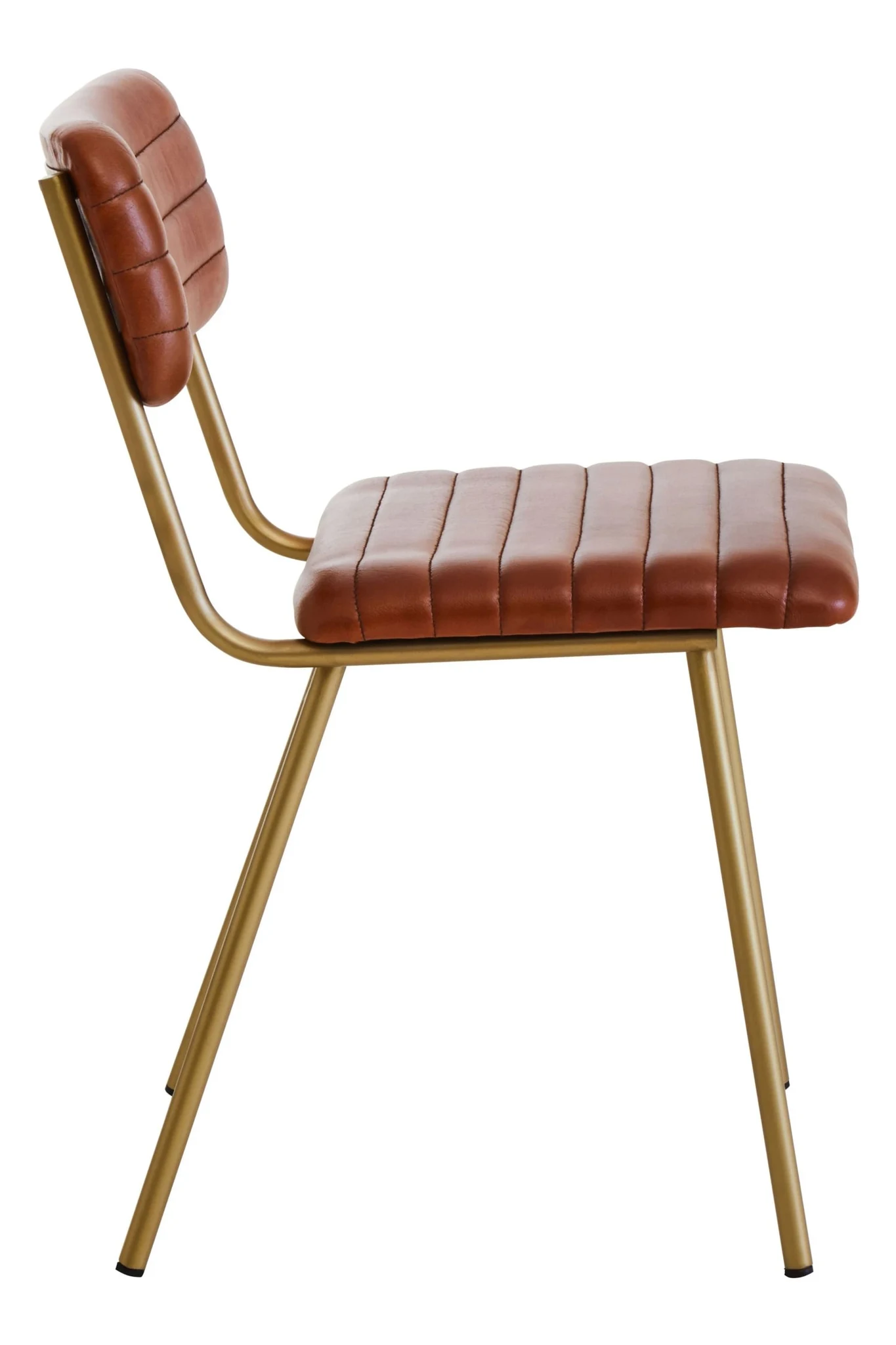 Buffalo Tan Leather Dining Chair With Gold Finish Frame - Seating, photo 8 of 8