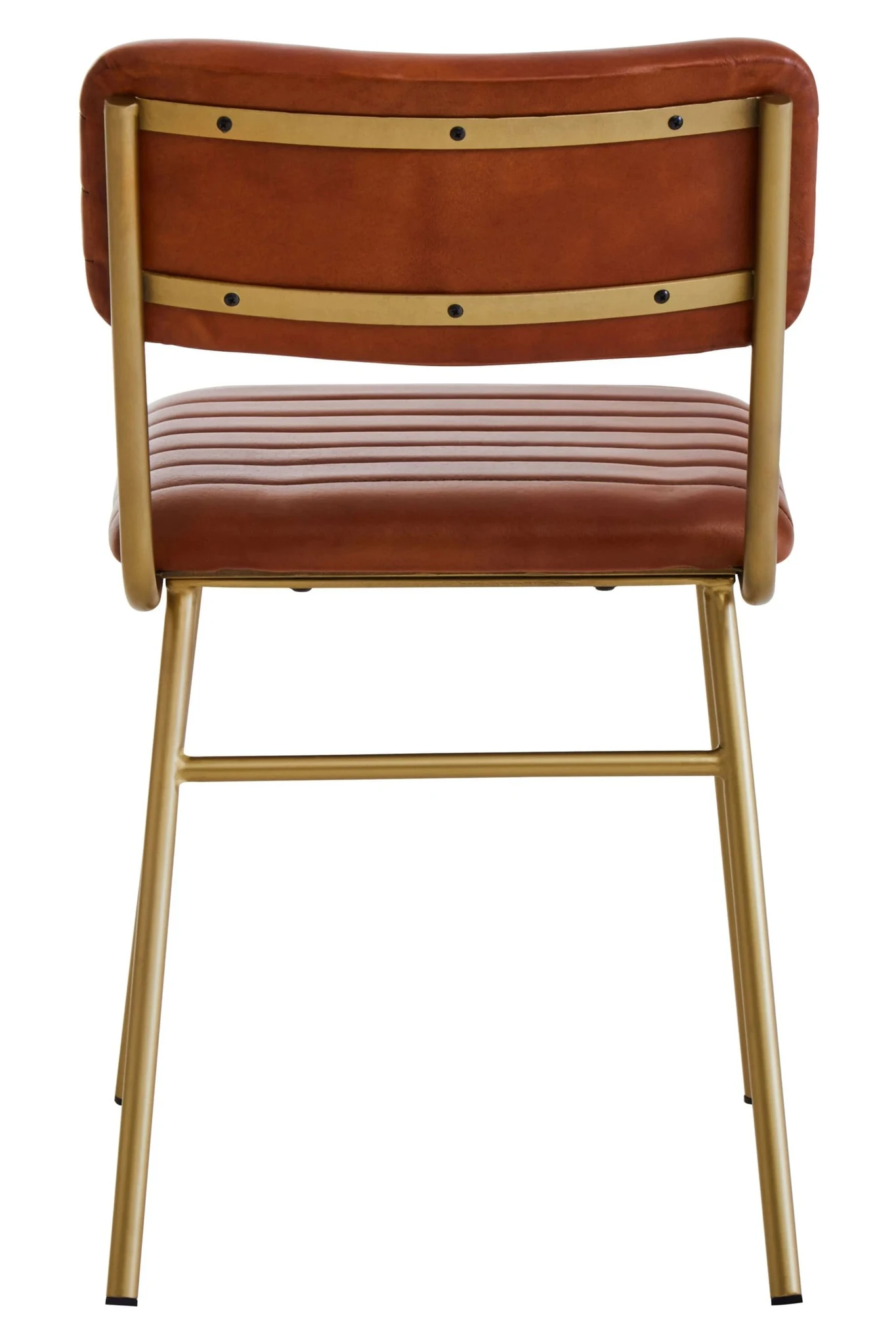 Buffalo Tan Leather Dining Chair With Gold Finish Frame - Seating, photo 7 of 8