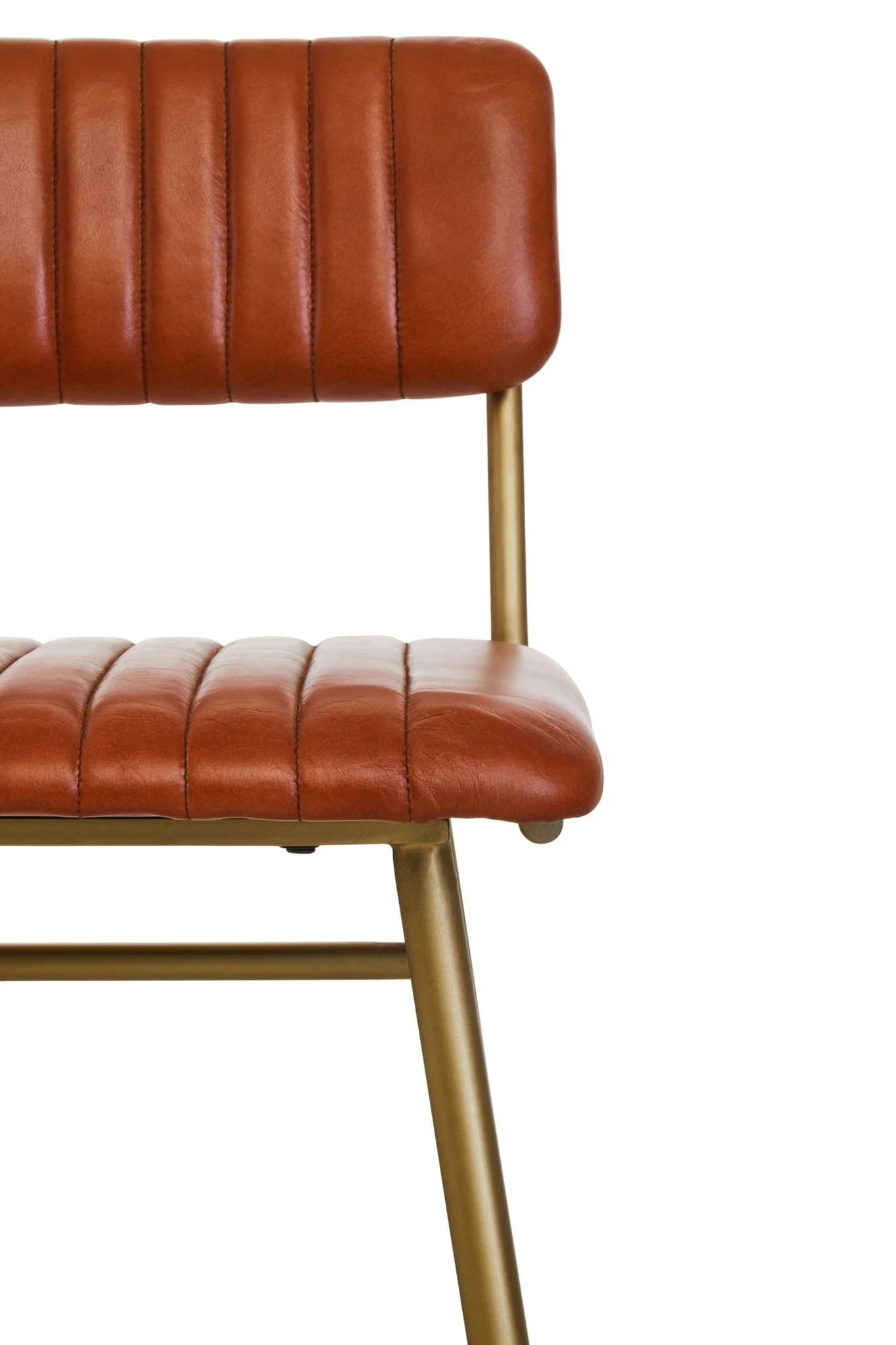 Buffalo Tan Leather Bar Chair With Gold Finish Frame - Seating, photo 7 of 8