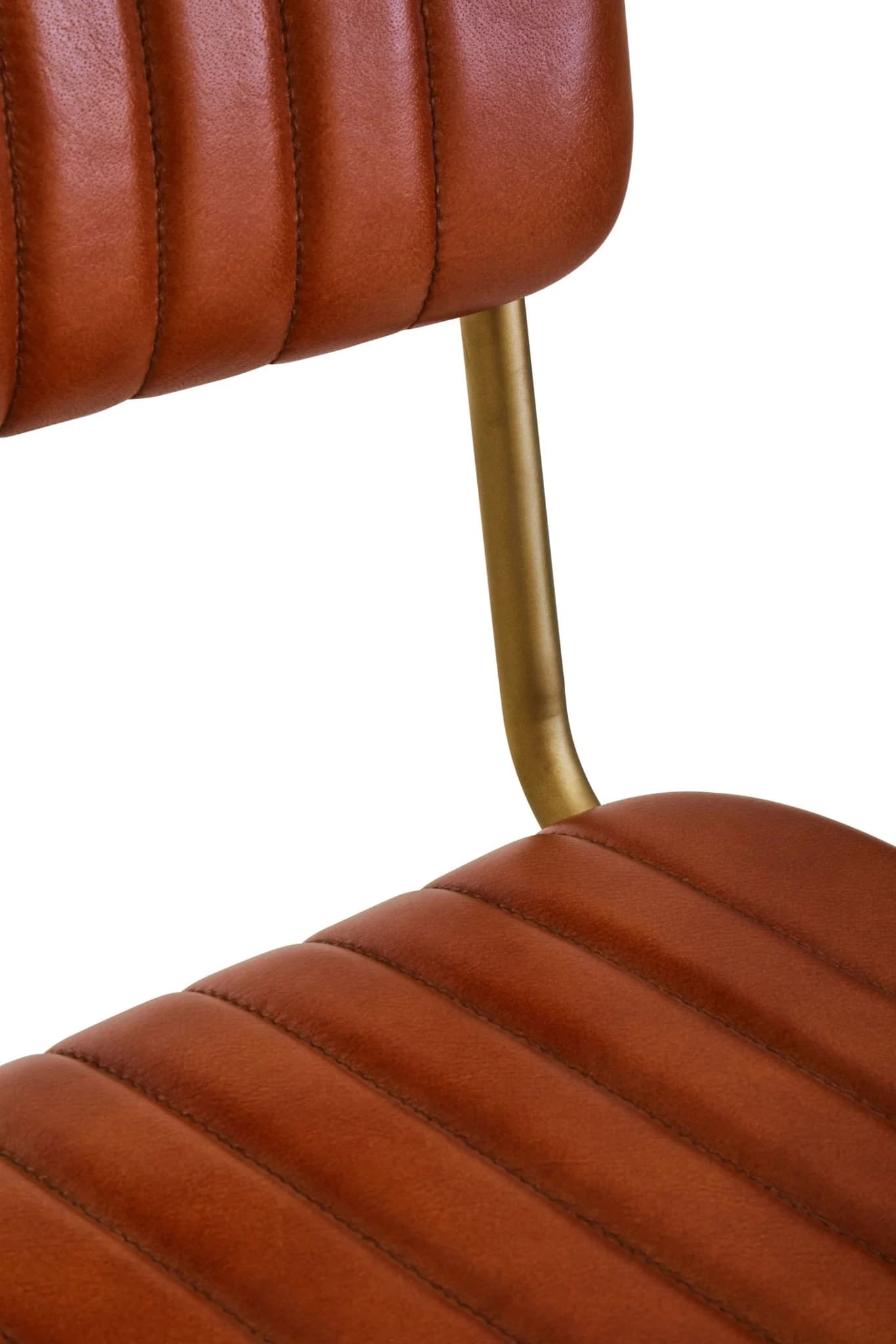 Buffalo Tan Leather Bar Chair With Gold Finish Frame - Seating, photo 5 of 8