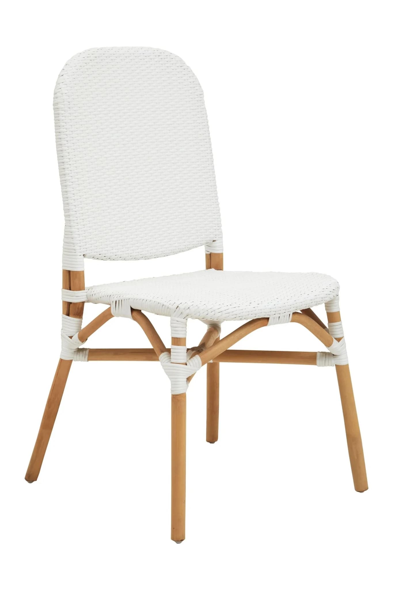 Manado Natural and White Rattan Dining Chair - Seating, photo 4 of 8