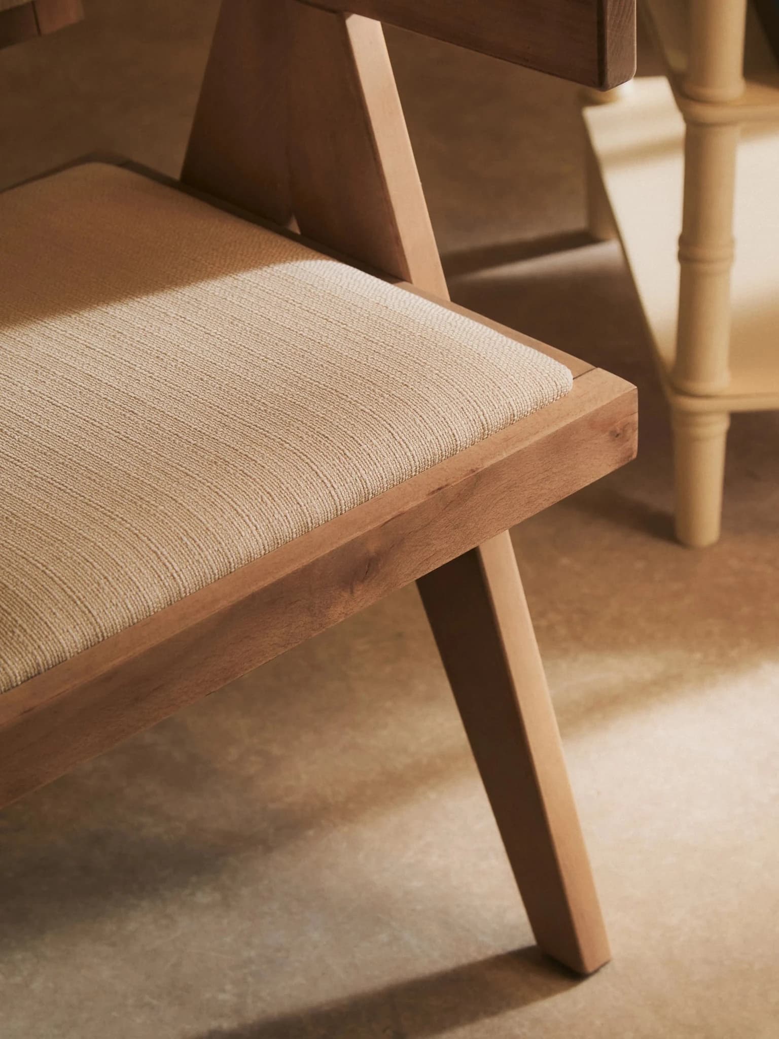 Cebu Ivory Fabric and Grey Wash Beech Wood Dining Chair - Seating, photo 3 of 8