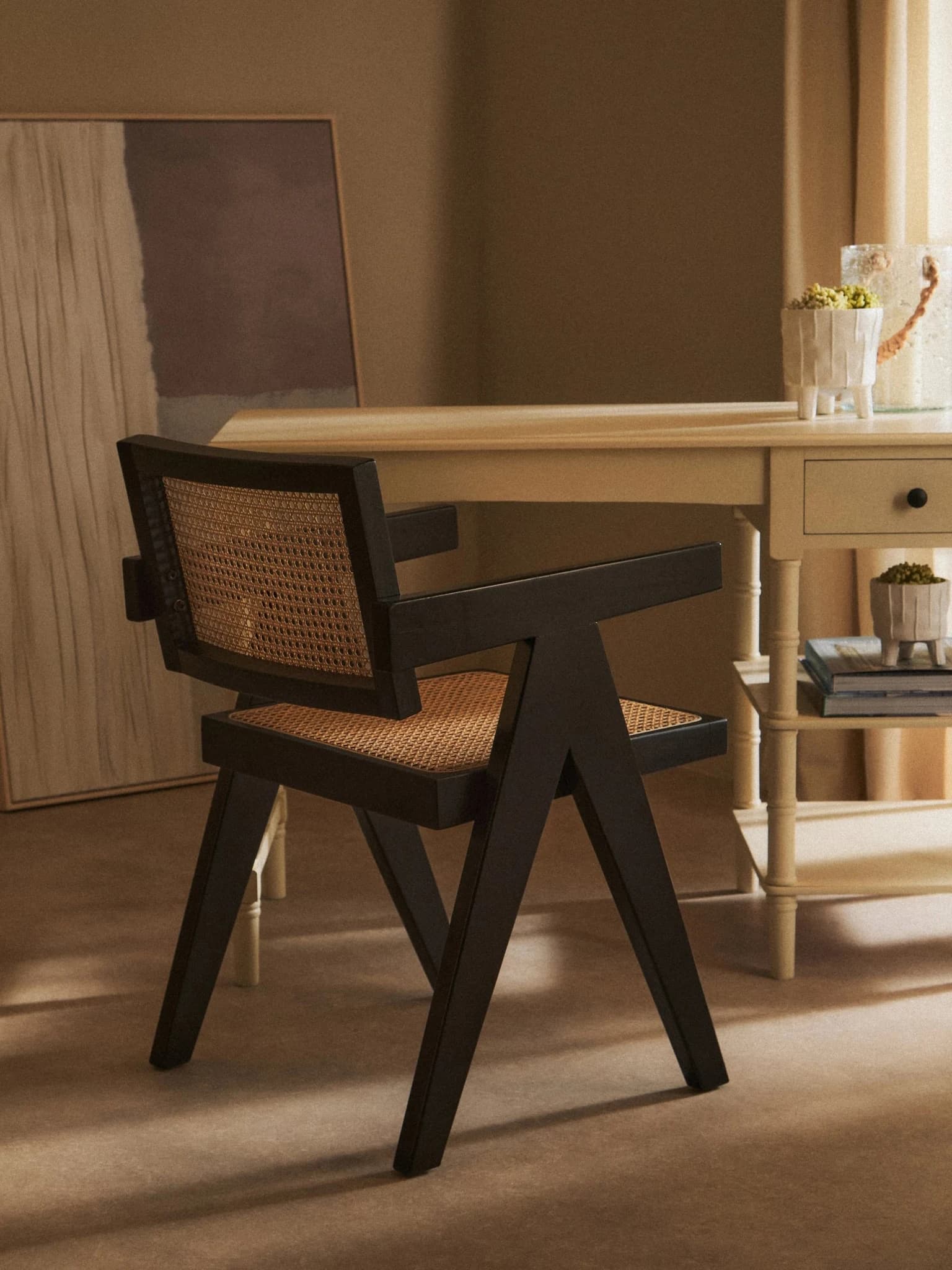 Cebu Natural Cane and Black Beech Wood Dining Chair - Seating, photo 7 of 8
