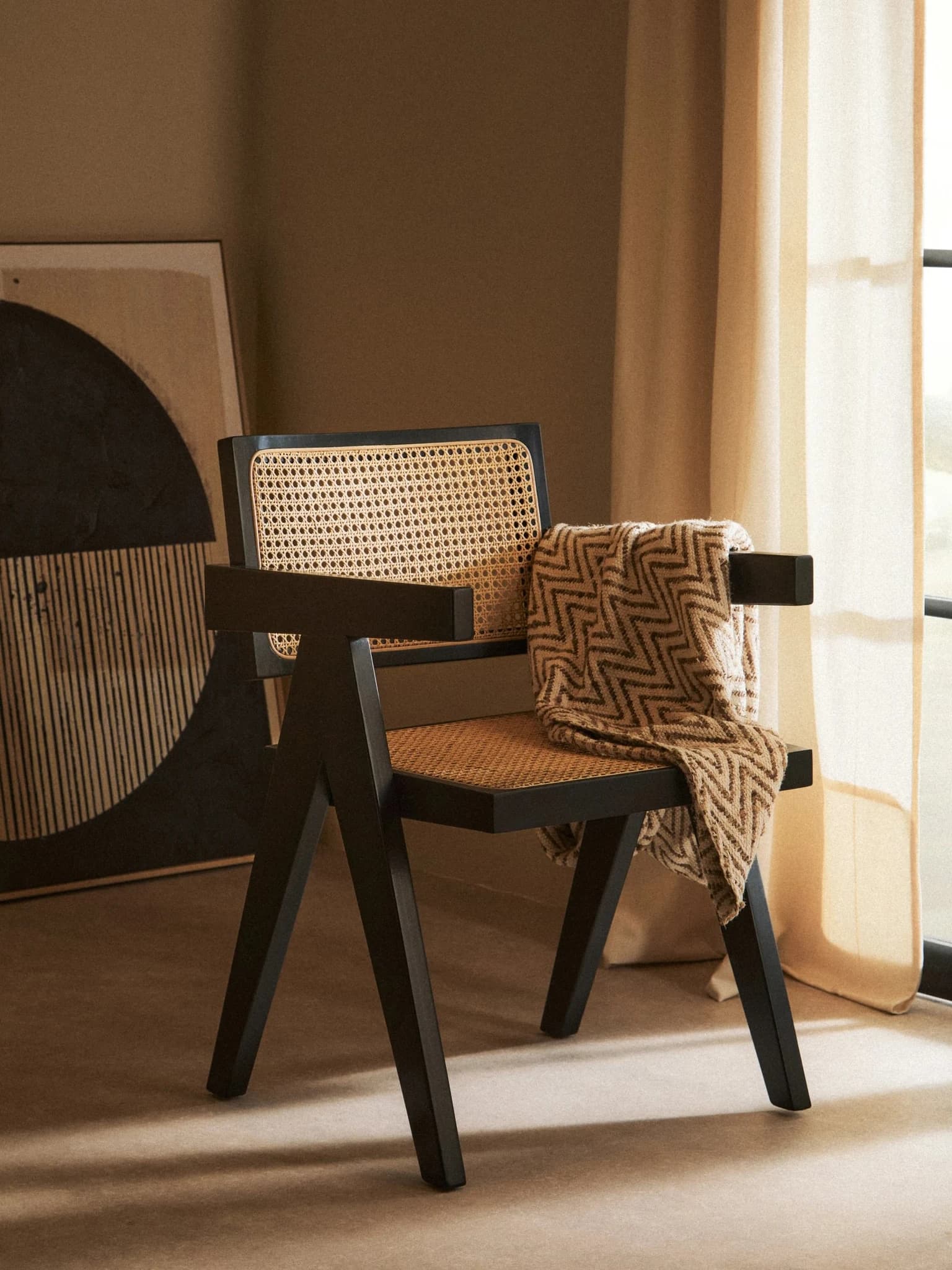 Cebu Natural Cane and Black Beech Wood Dining Chair - Seating, photo 6 of 8