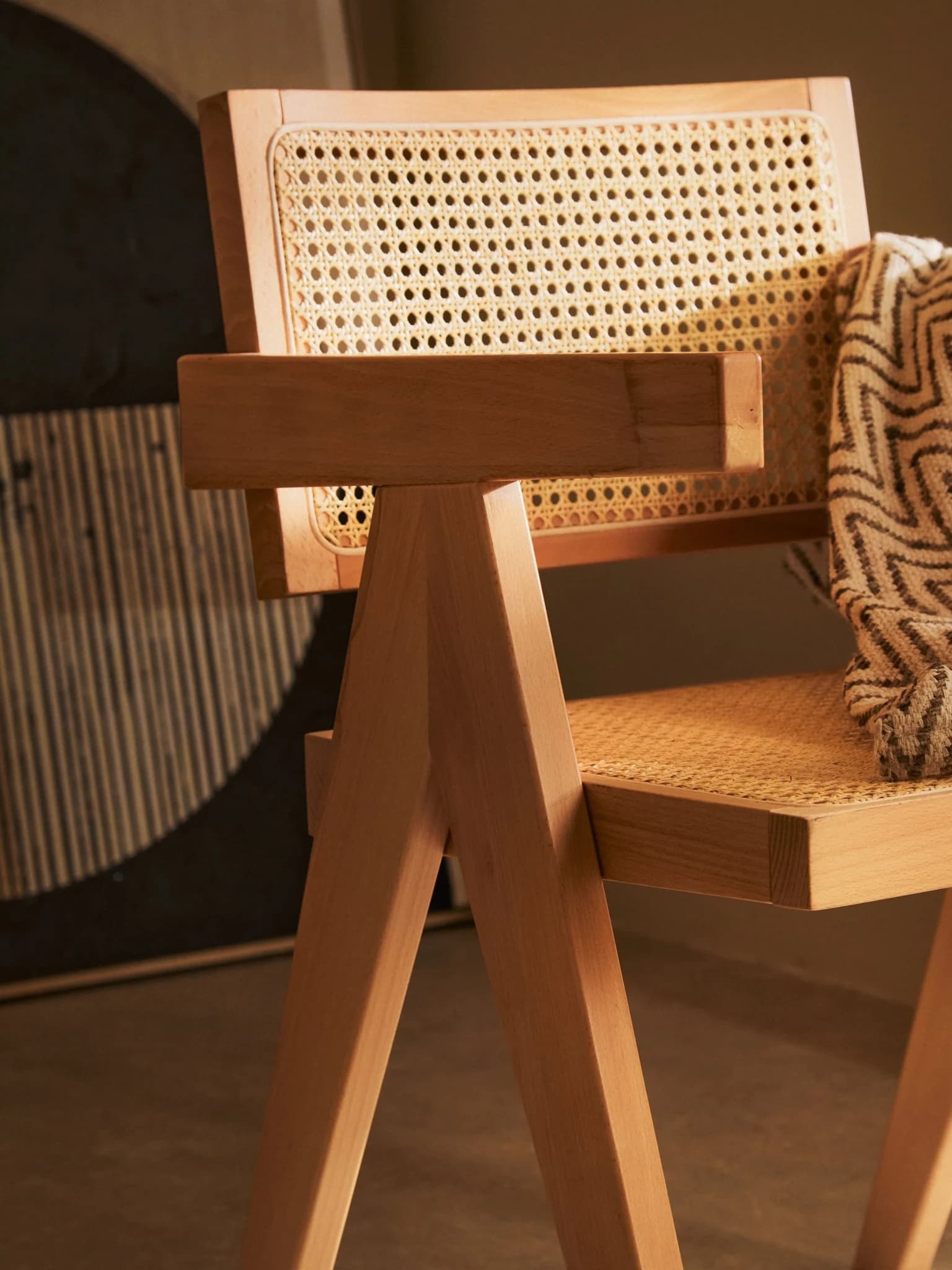 Cebu Natural Cane and Beech Wood Dining Chair - Seating, photo 4 of 8