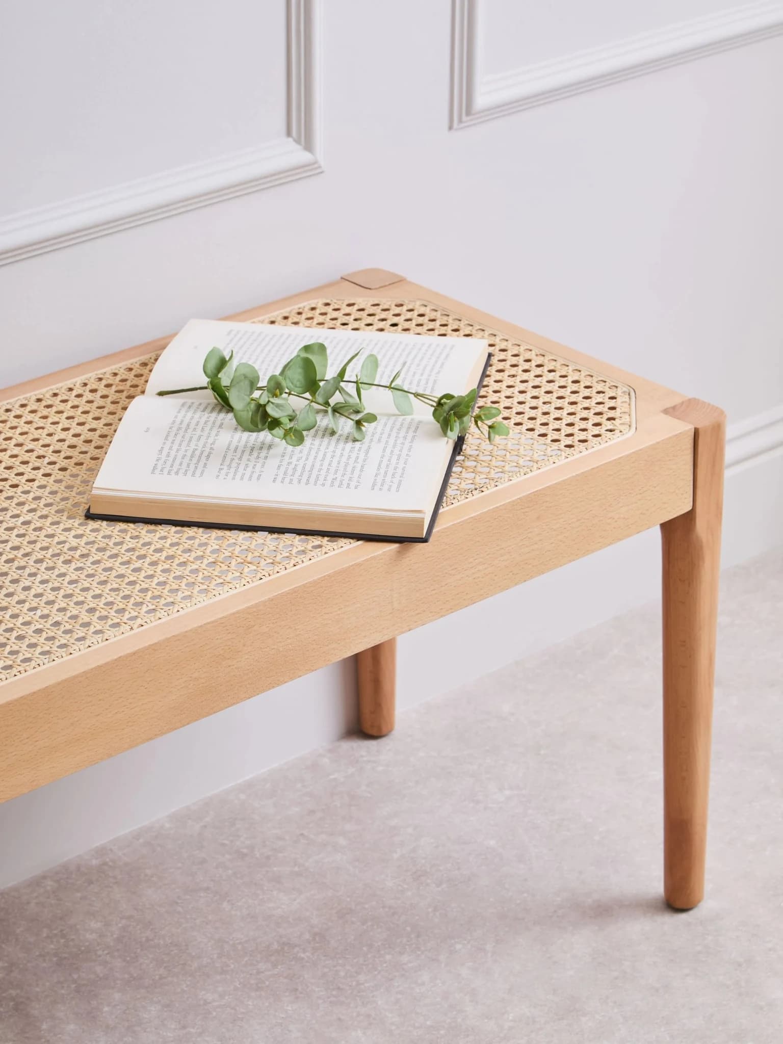 Cebu Natural Cane and Beech Wood Bench - Seating, photo 8 of 8