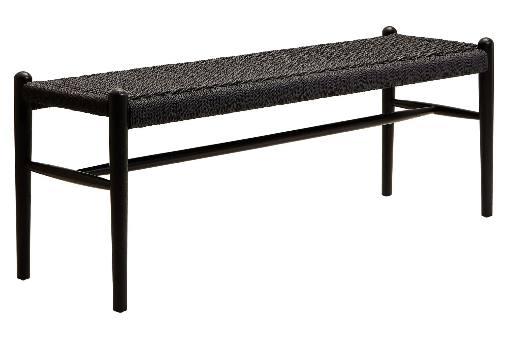 Cebu Black Rope and Elm Wood Bench - Seating, photo 6 of 8