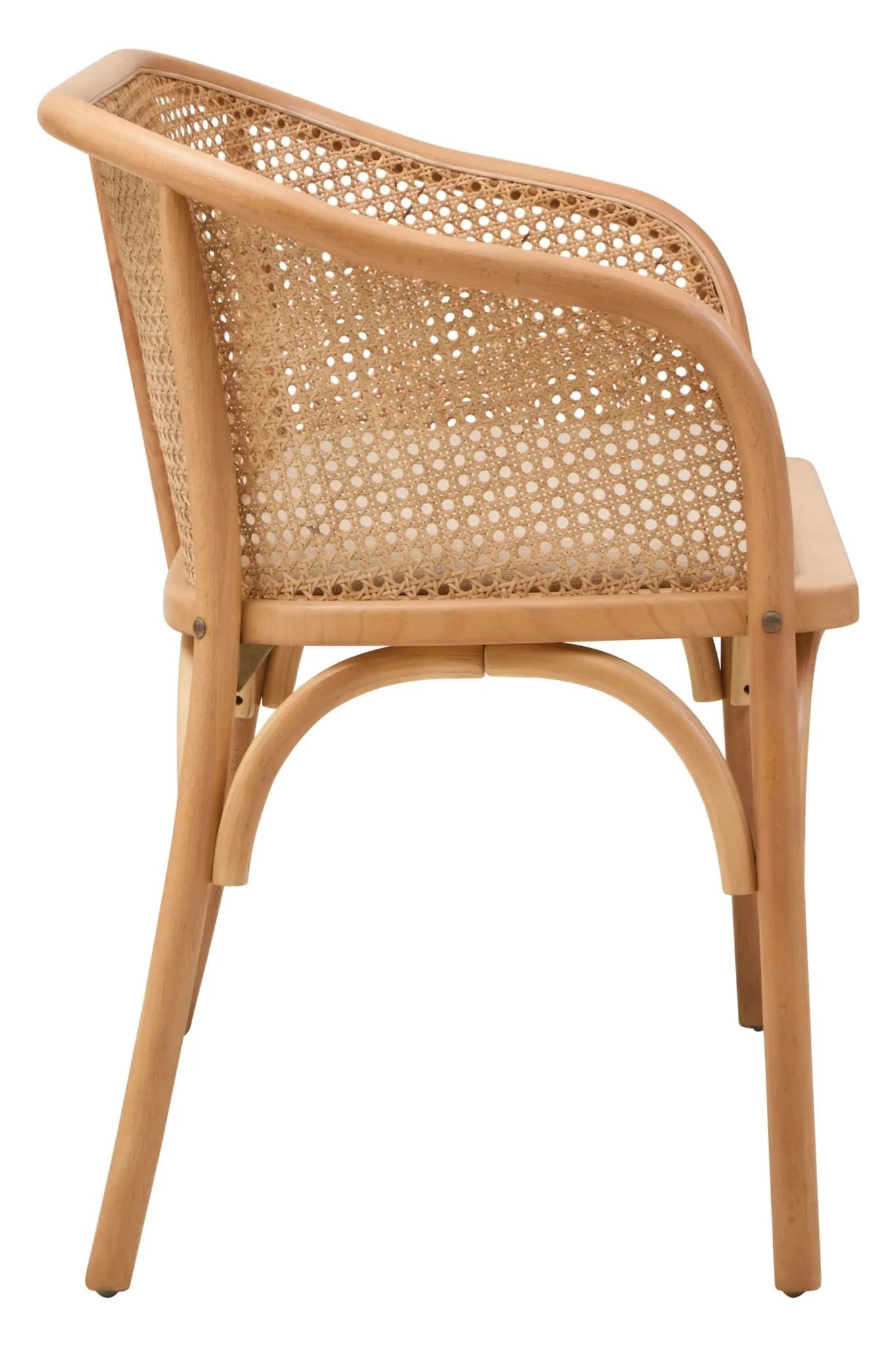 Cebu Natural Cane and Beech Wood Bench with Backrest - Seating, photo 7 of 8