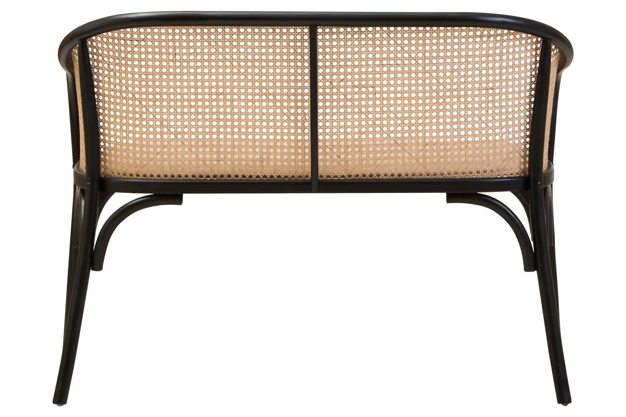 Cebu Natural Cane Bench with Black Beech Wood Frame - Seating, photo 6 of 8