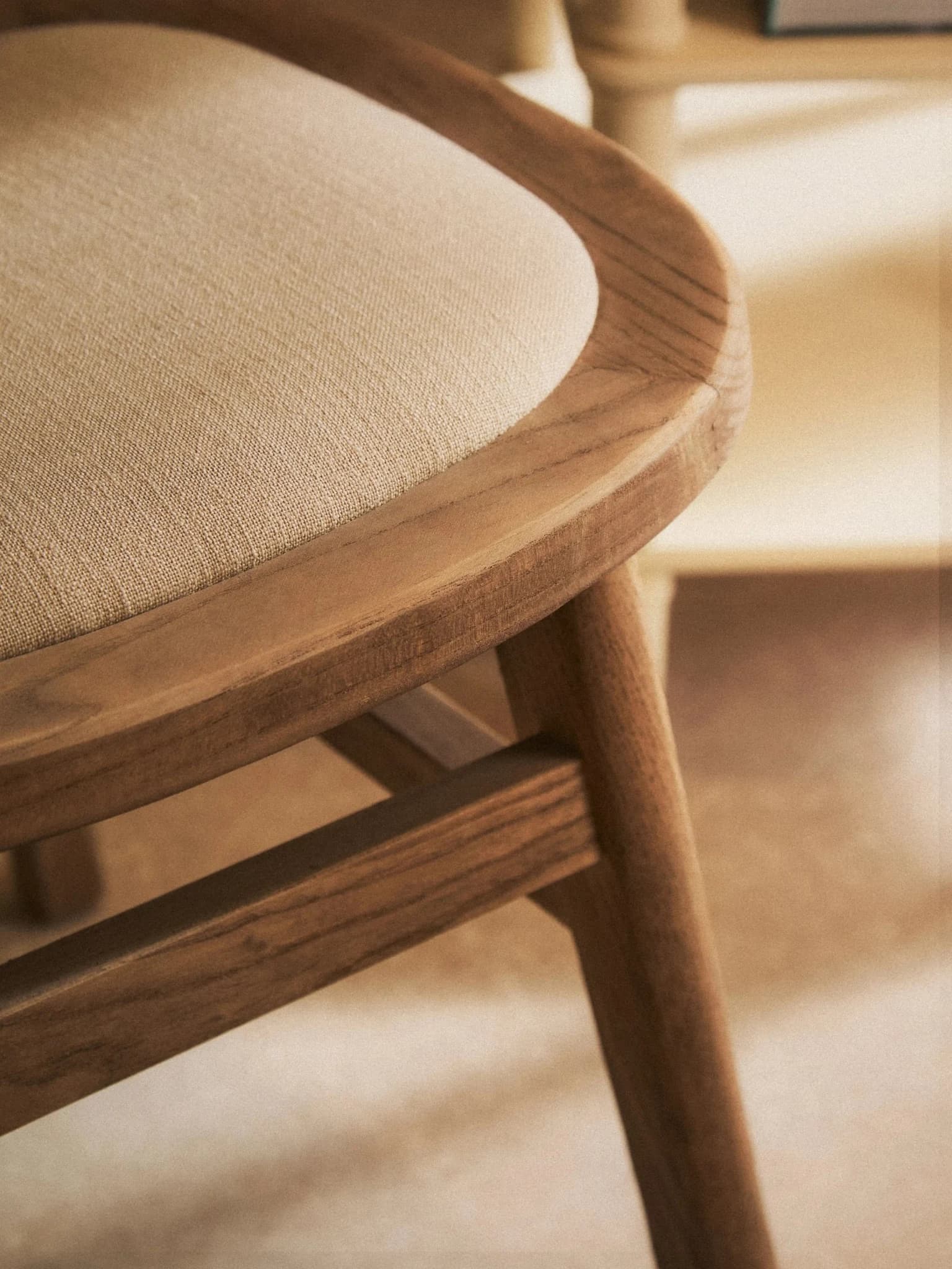 Cebu Beige Fabric and Grey Wash Elm Wood Dining Chair - Seating, photo 2 of 8