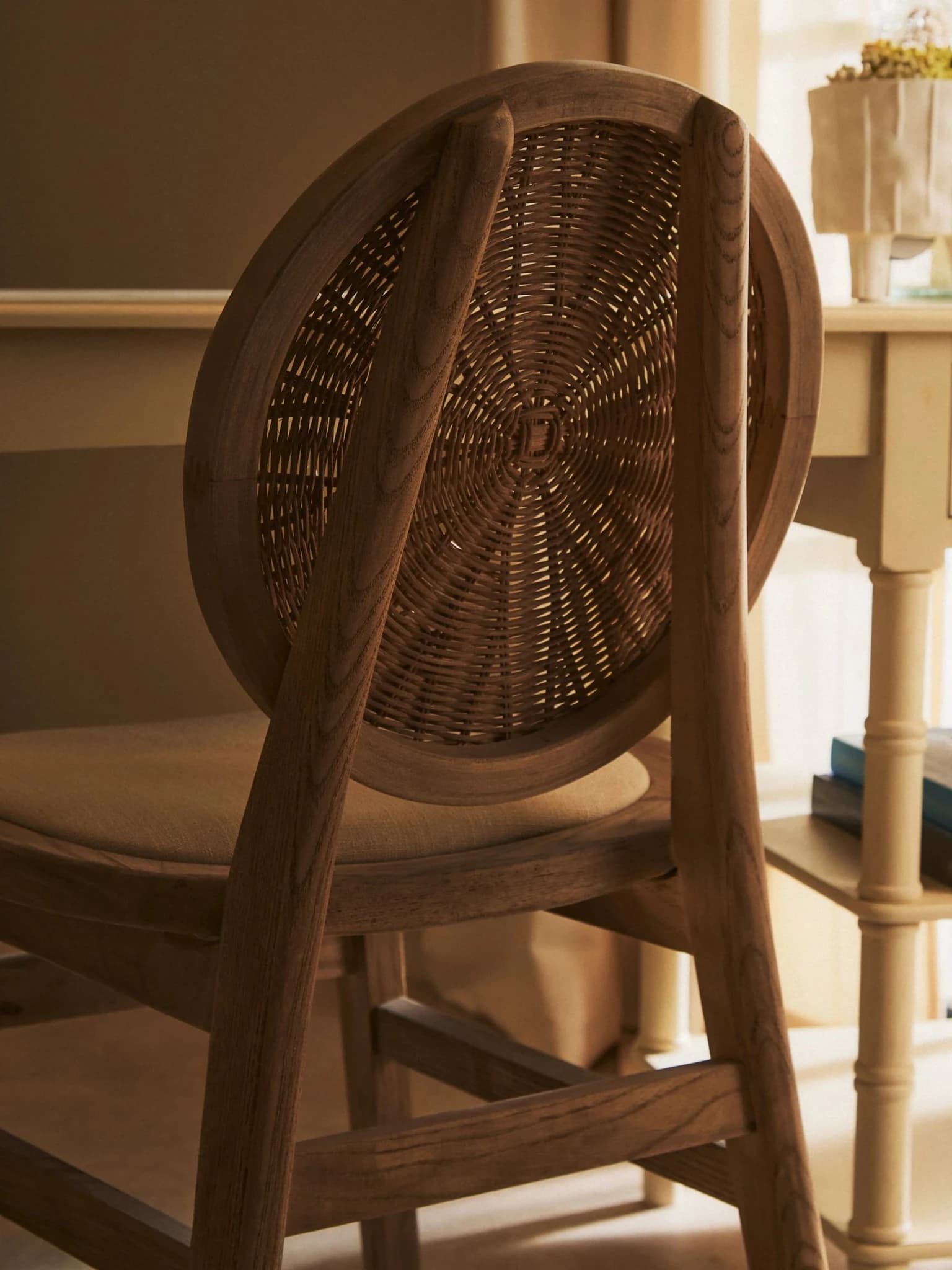 Cebu Beige Fabric and White Wash Elm Wood Dining Chair - Seating, photo 3 of 8